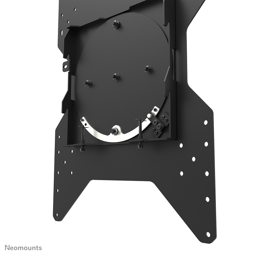 metallisch, Montagehalter, runder Plattenkörper, Schrauben, Neomounts