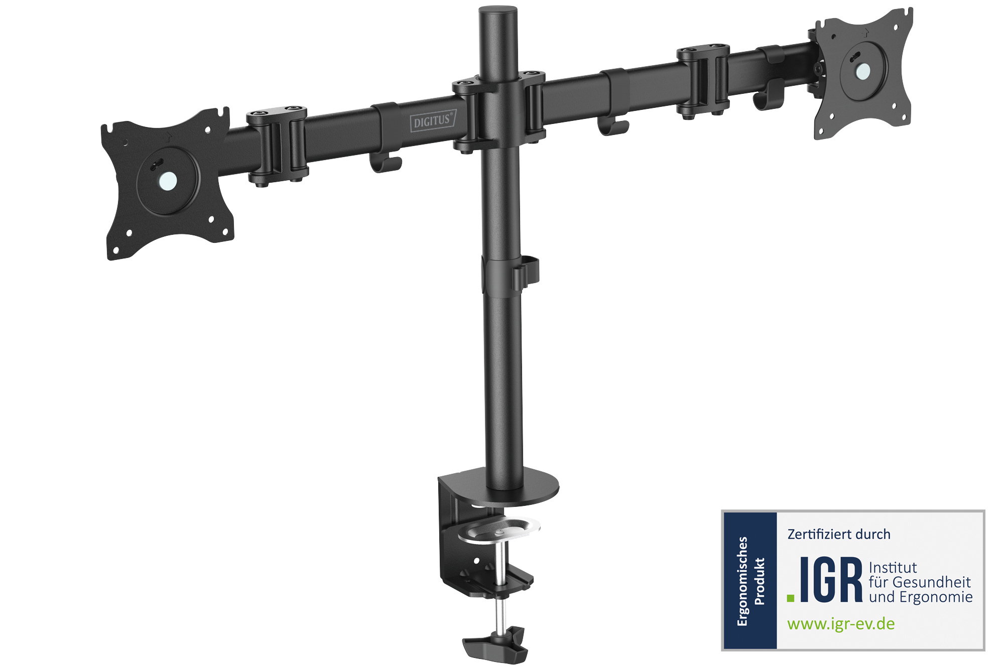 DIGITUS DA-90349 Universal Dual Monitor Ständer mit Klemmbefestigung DIGITUS DA-90349 Universal Dual Monitor Ständer mit Klemmbefestigung