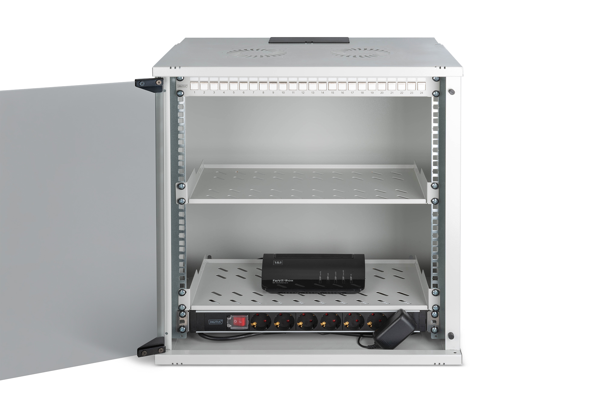 Serverrack, Racksystem, Mehrfachsteckdosenleiste, USV, Gehäuseinneres