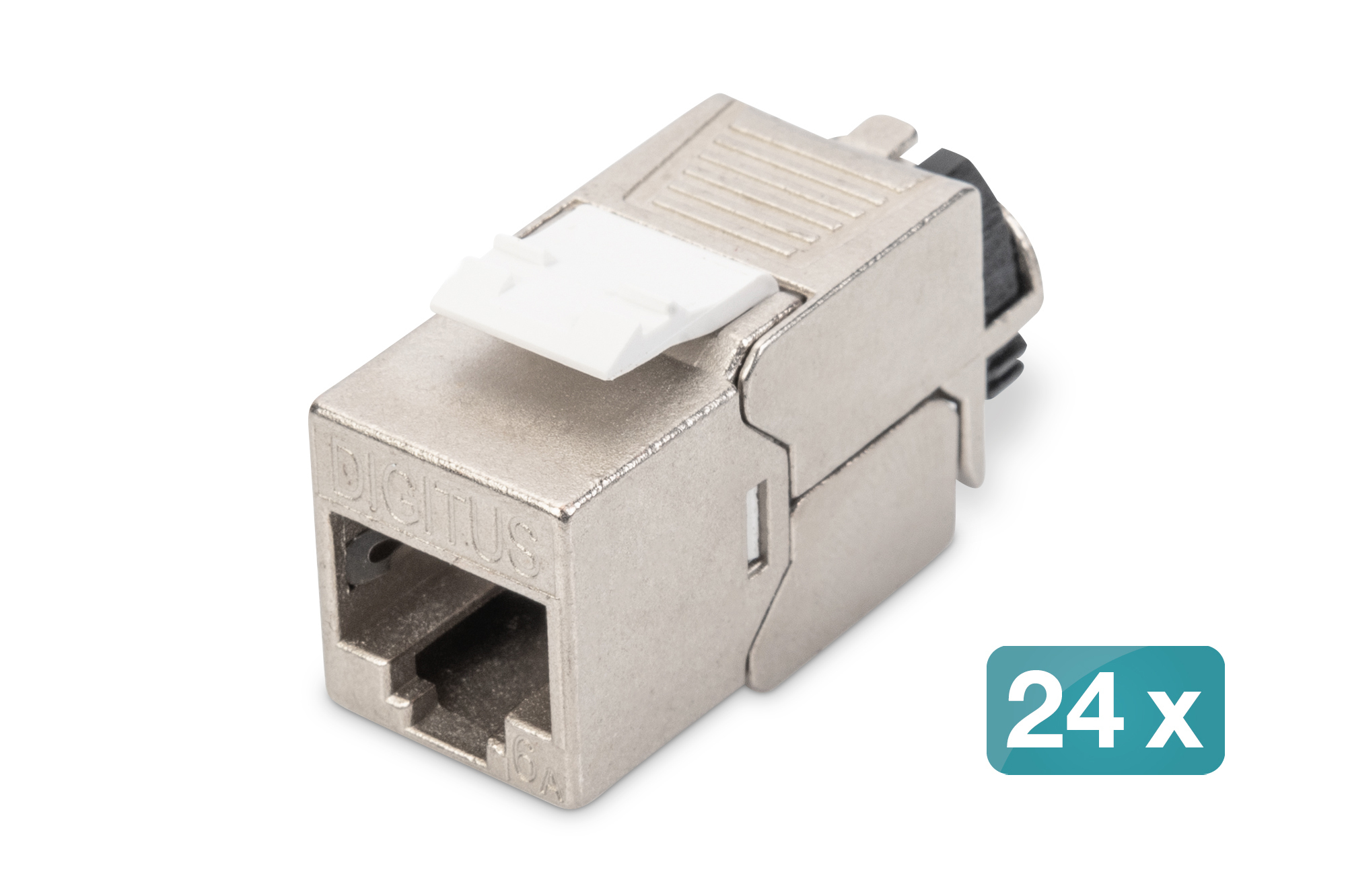 DIGITUS DN-93617-24 CAT 6A Keystone Modul, geschirmt mit intelligentem Kabelmanager, Set (24 Stück) Adapter, Elektronik, Kiste