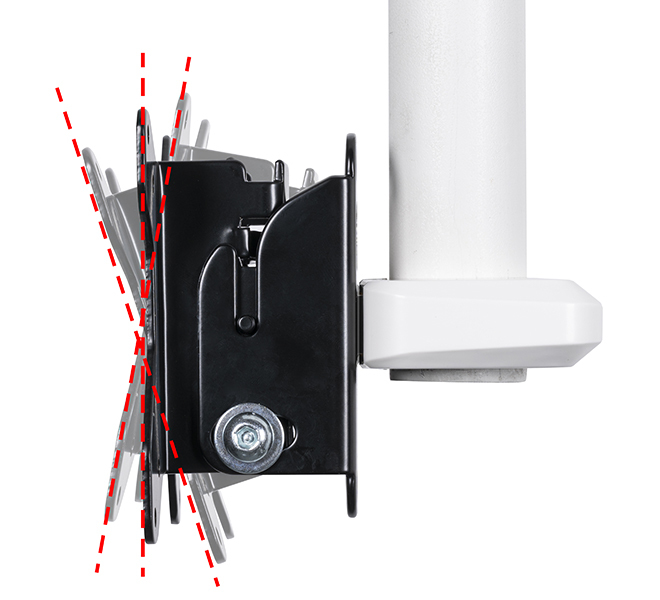 B-TECH SYSTEM V - Flat Screen Ceiling Mount for VESA 100 Tilt Displays - 2m Ø38mm Pole BT5971-FD200/W