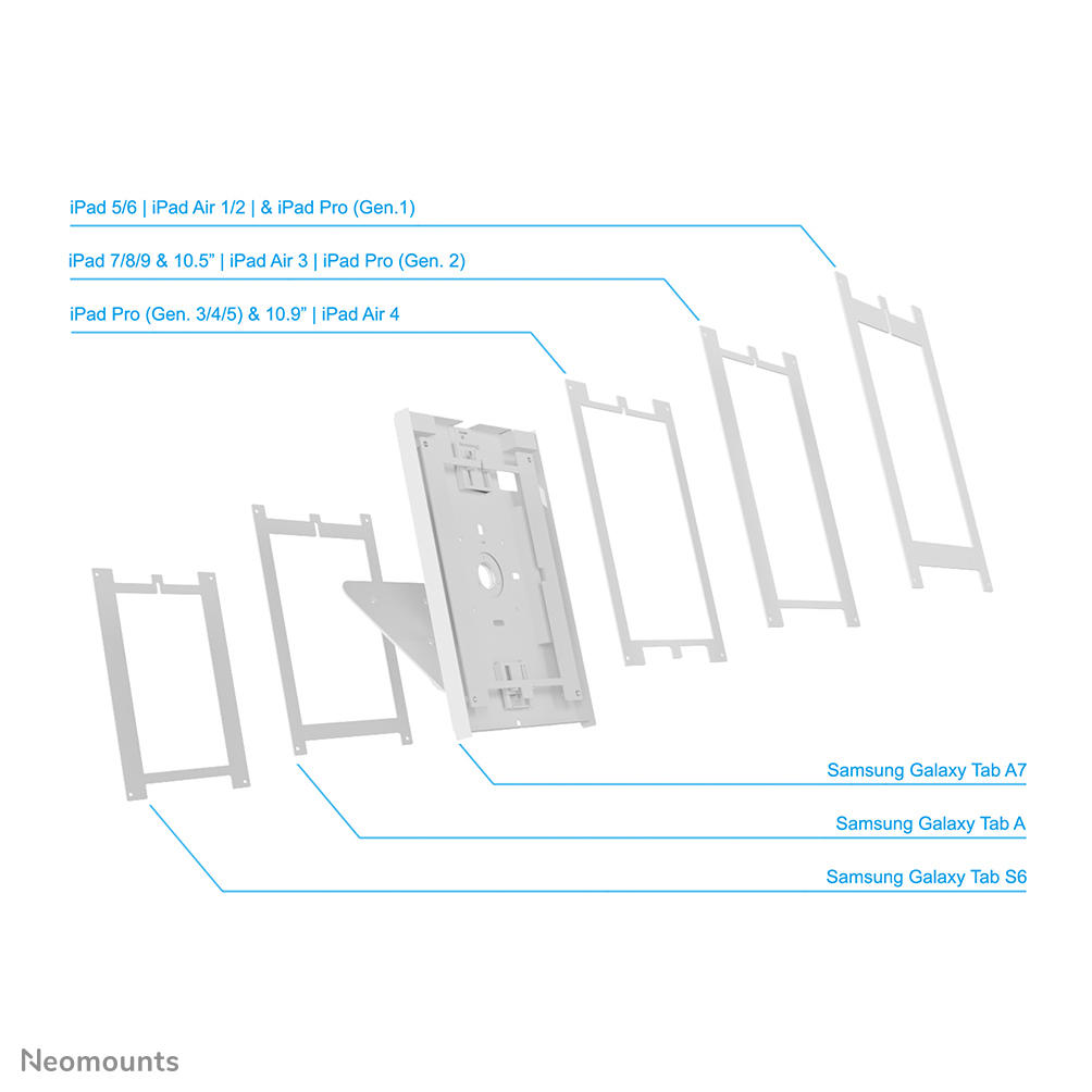 Neomounts Tisch-/Wandhalterung für Tablets - -25,4 mm (-1 Zoll) - -25,4 mm (-1 Zoll) - Weiß - 90 Grad  - -1 kg - Tisch/Bank