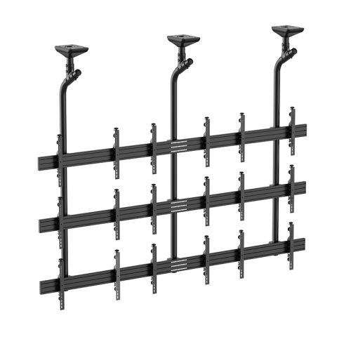 TV-Wandhalterung, Wandhalterung für mehrere TVs, Metall, schwarz, verstellbare Halterungen