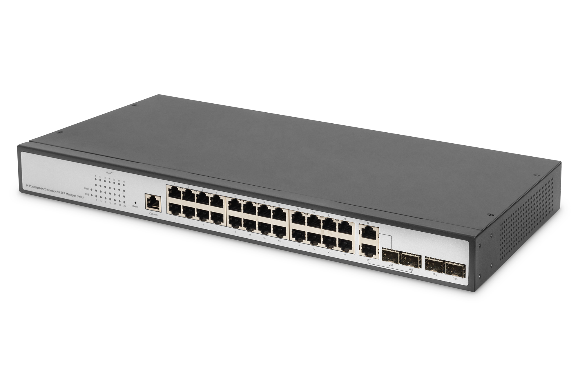 DIGITUS DN-80221-3 24-Port Gigabit Switch, 19 Zoll, Managed, 2 Uplinks
