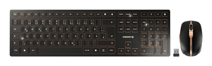 Cherry Tastatur-Maus-Set DW 9100 SLIM (JD-9100DE-2), schwarz Computer, Computerausrüstung, Computer-Tastatur, Elektronik, Hardware