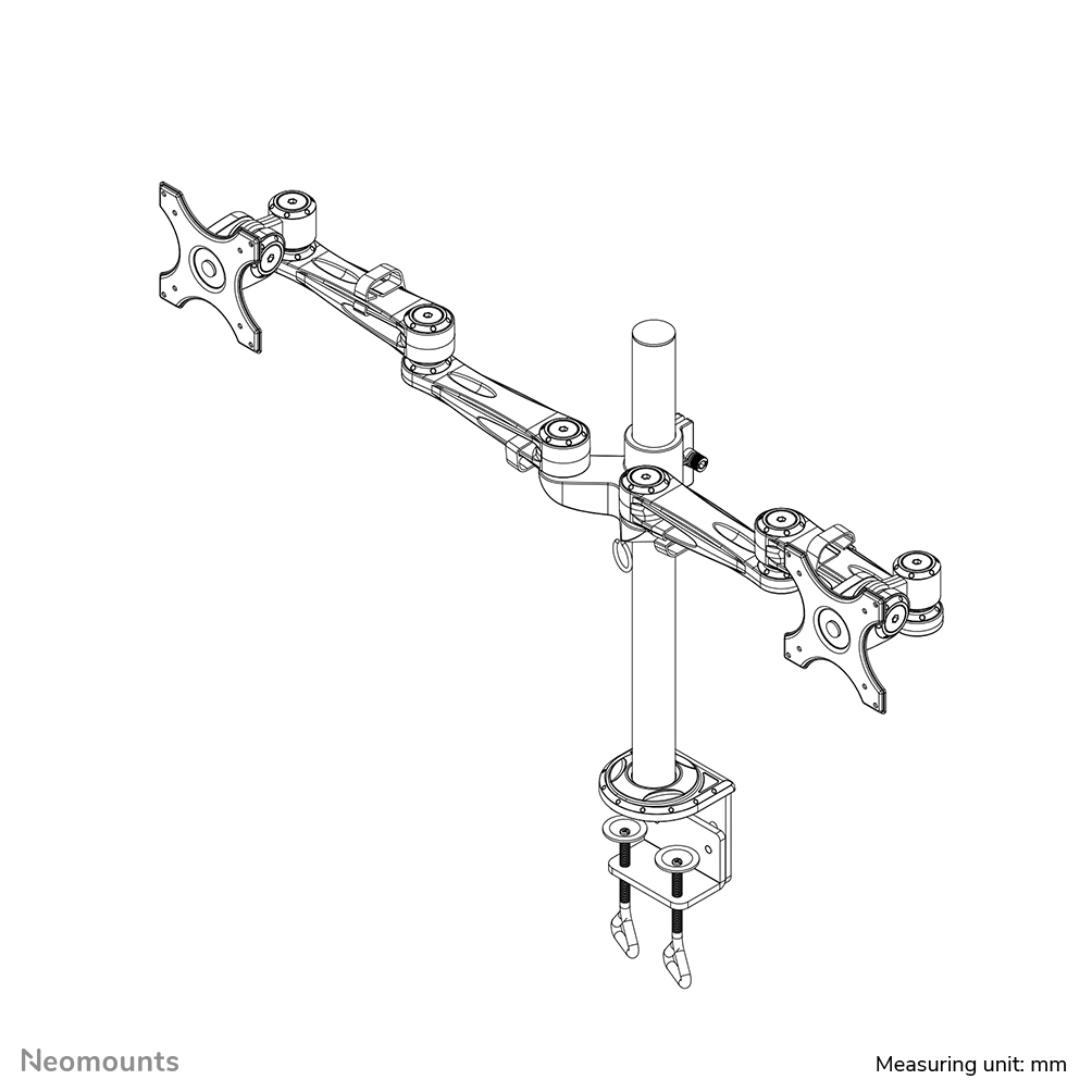 Neomounts Monitor-Tischhalterung - Klemme - 6 kg - 35,6 cm (14 Zoll) - 68,6 cm (27 Zoll) - 100 x 100 mm - Silber