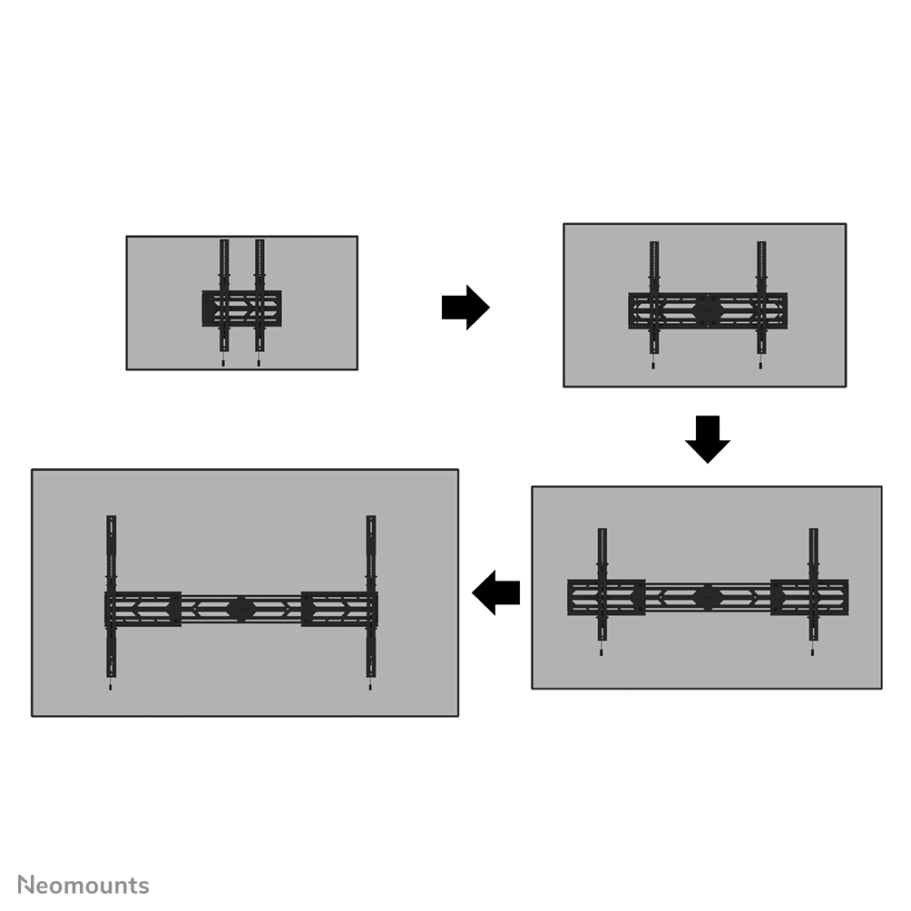 Neomounts Select Schwerlast-TV-Wandhalterung - 160 kg - 139,7 cm (55 Zoll) - 2,79 m (110 Zoll) - 1500 x 900 mm - Höhenverstellung - Schwarz