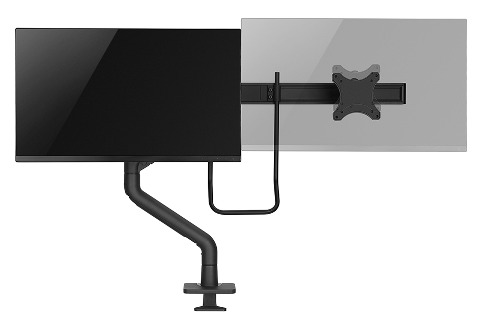 Neomounts Select Desk Mount double display crossbar topfix clamp