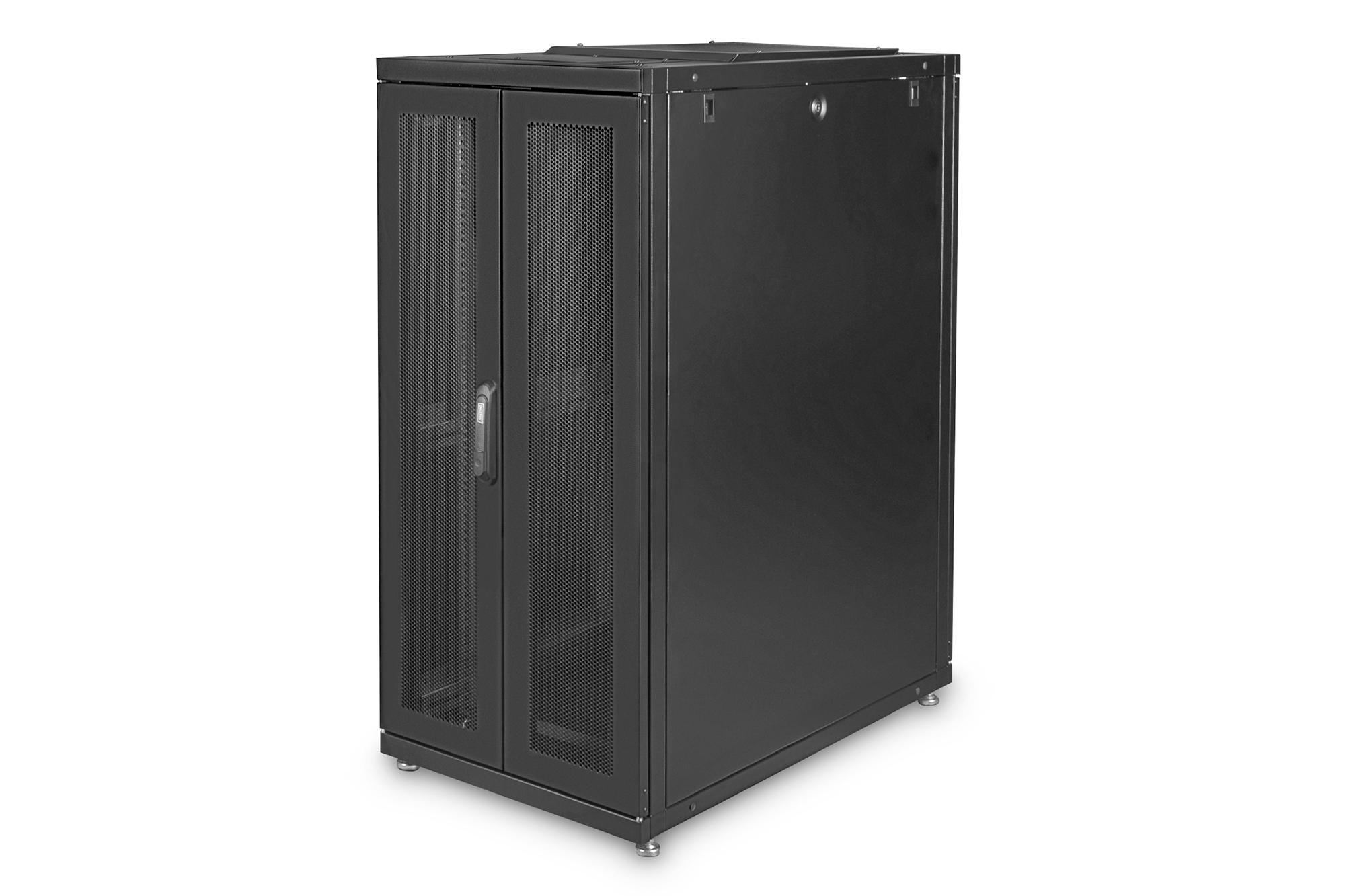 DIGITUS Serverschrank 26HE Serverschrank Unique 1340x600x1000 mm perforierte Stahltüren schwarz RAL 9005 DN-19 SRV-26U-B-1