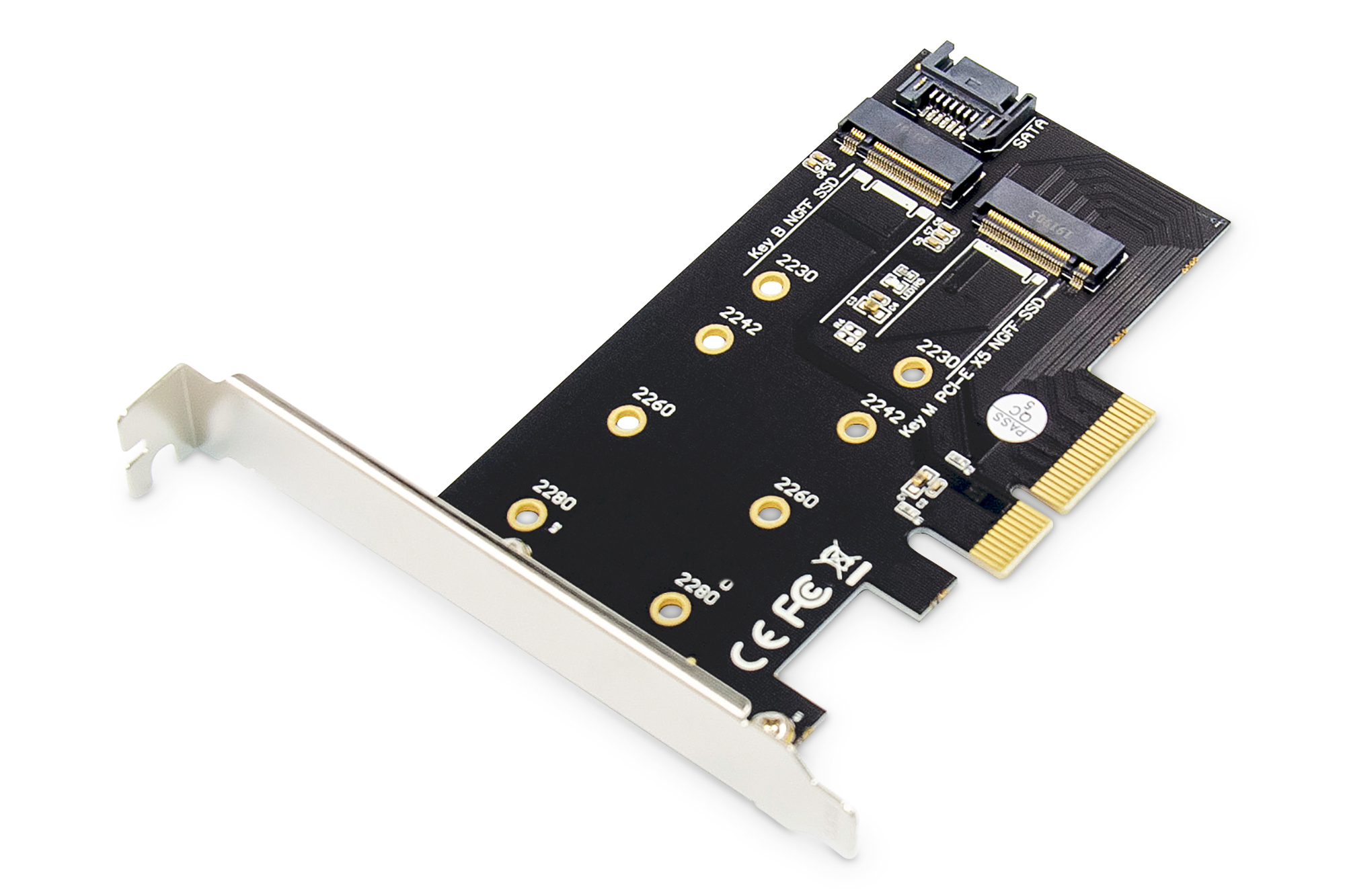 PCIe Adapter, SATA Karte, M.2/PCIe-Steckkarte, Erweiterungskarte, Goldfinger