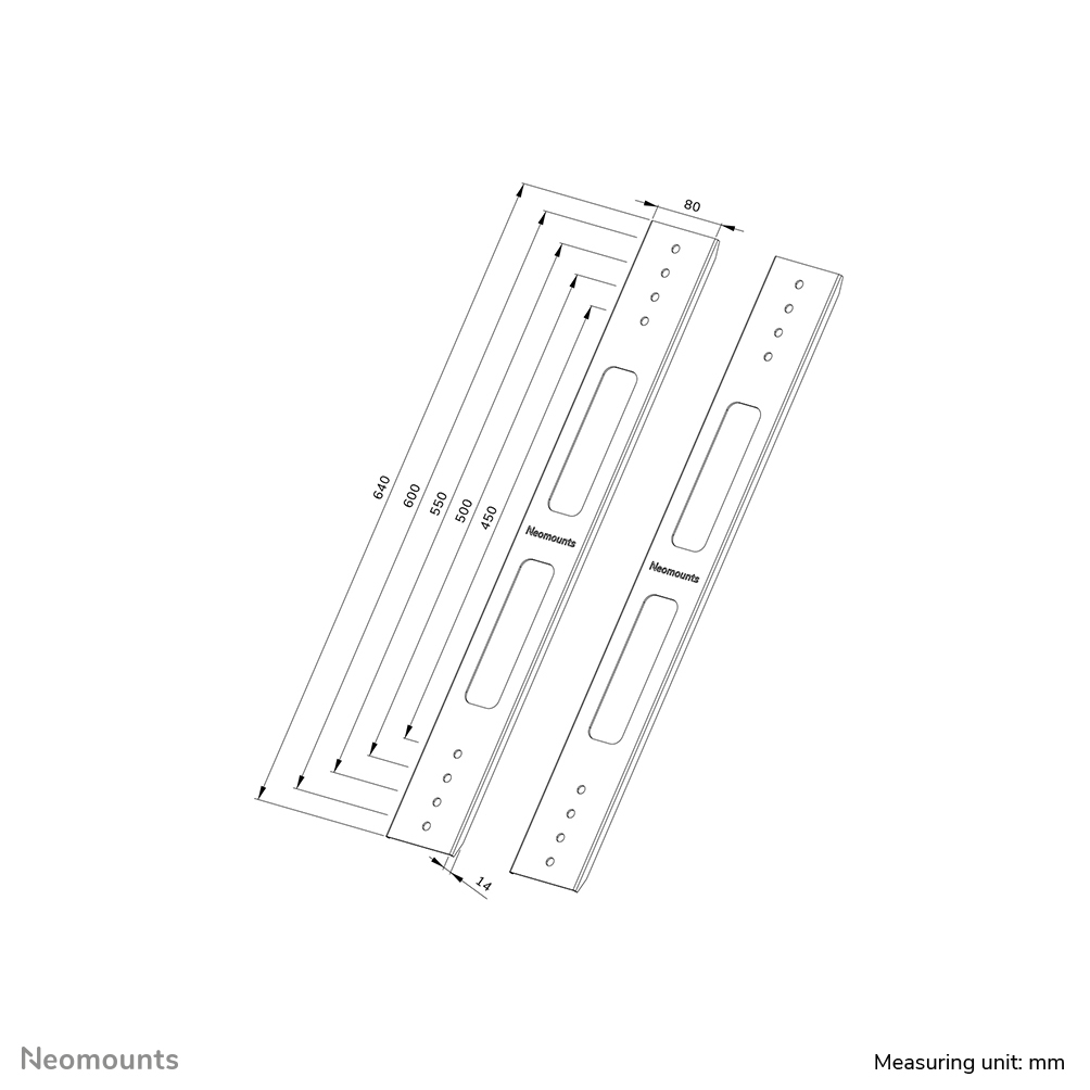 Neomounts VESA-Erweiterungsset - Erweiterungs-Set - Wand -  75 kg - Schwarz - 80 mm