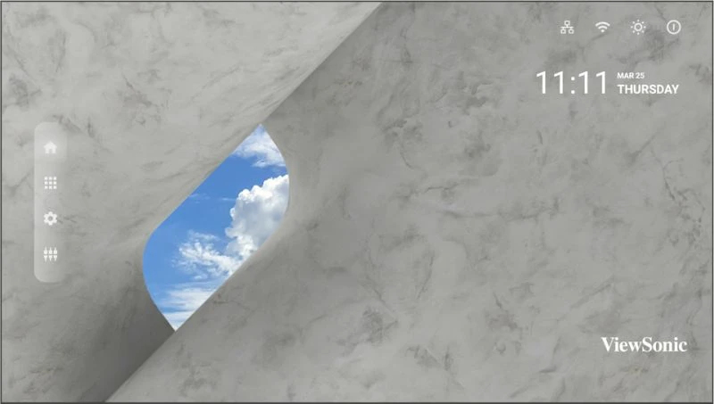 abstract wall, concrete texture, opening, blue sky, ViewSonic