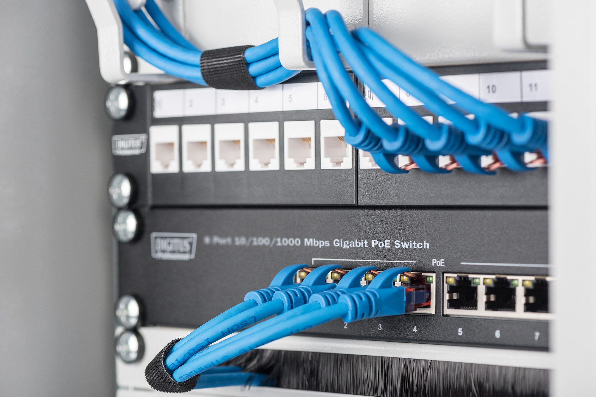 netzwerk-switch, PoE-Switch, Gigabit, LAN, Kabel
