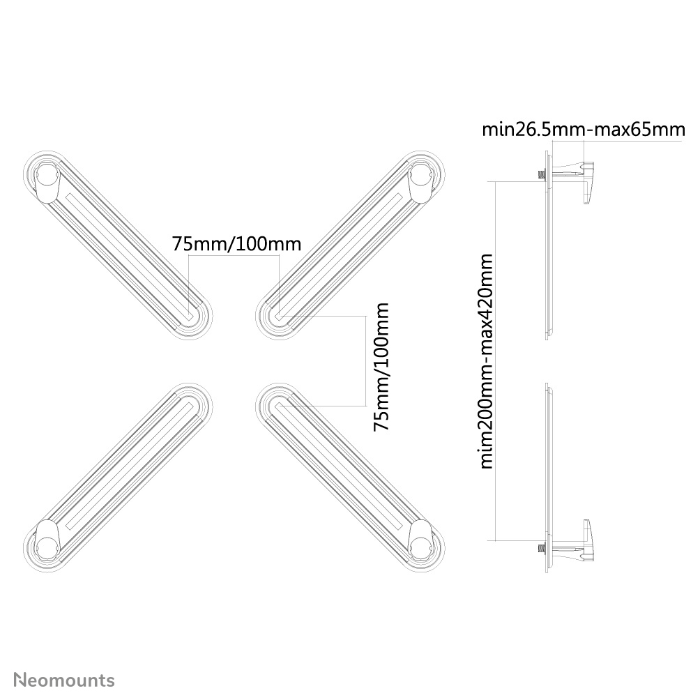 Neomounts FPMA-VESANON - Montagekomponente ( VESA-Adapter ) für LCD-Display - Silber