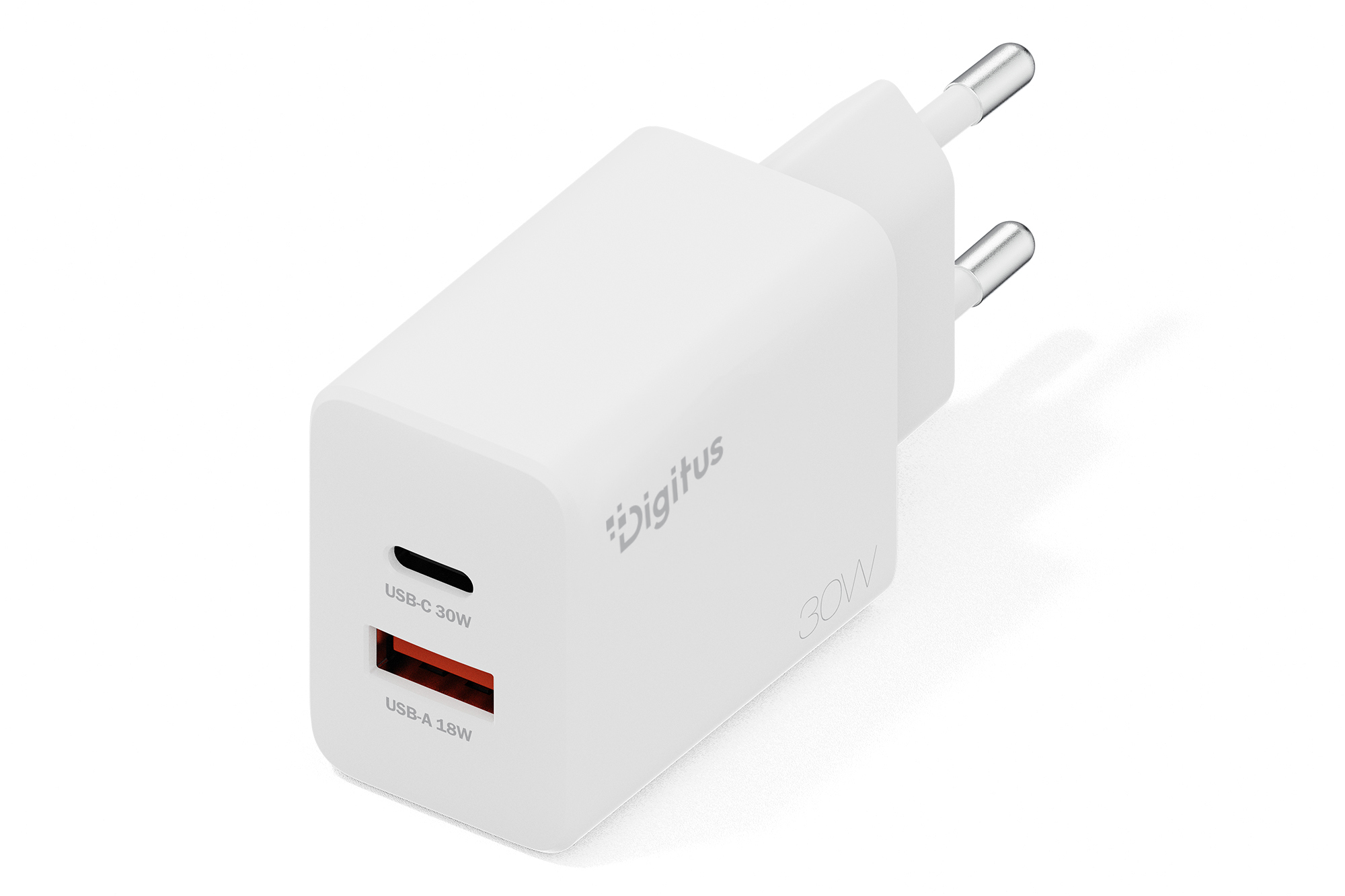 USB-C 30W, USB-A 18W, Ladegerät, Wandadapter, weiß