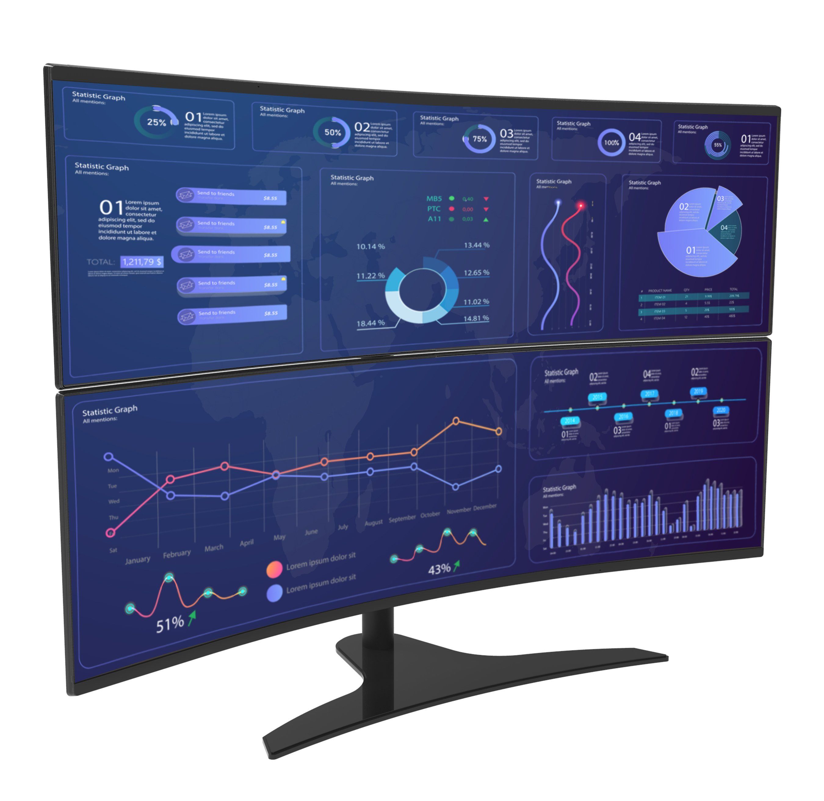 Peerless-AV LCT650SD 1X2 Free Standing Universal Desktop Computerausrüstung, Elektronik, Hardware, Überwachen, Bildschirm