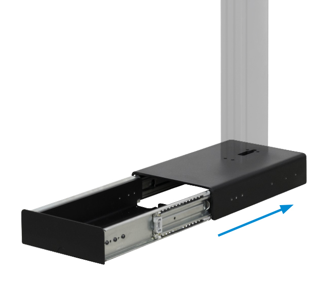B-TECH Retractable Bolt-Down In-Window Digital Signage Floor Stand (VESA 600 x 400) BT8577/B