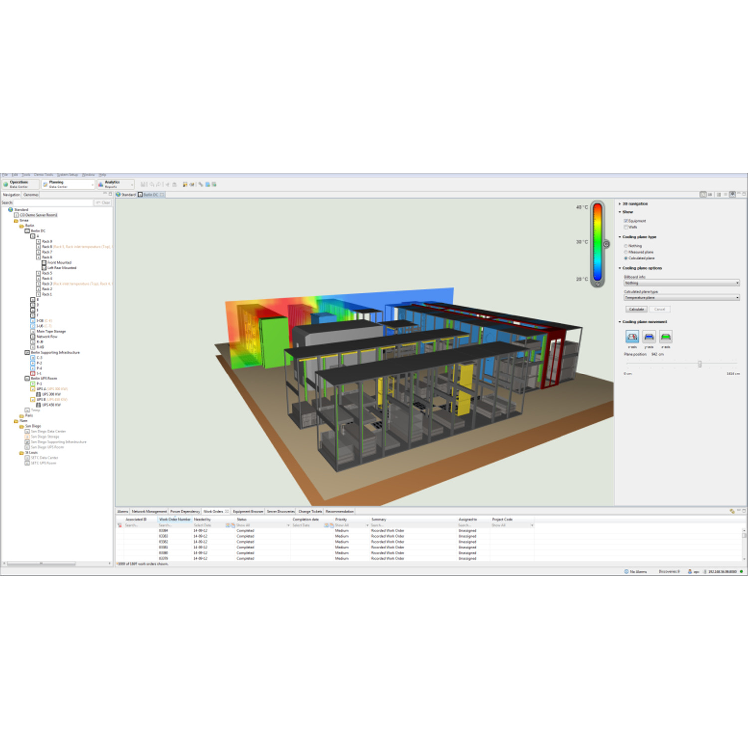 3D-Modell, Datenzentrum, Serverrack, Farbverlauf, Konstruktion-Simulation