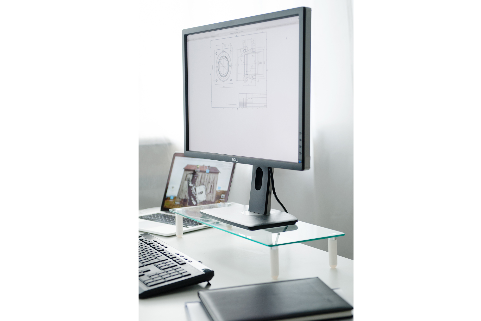 Monitor, Computer, Schreibtischsetup, LCD-Bildschirm, ergonomischer Ständer