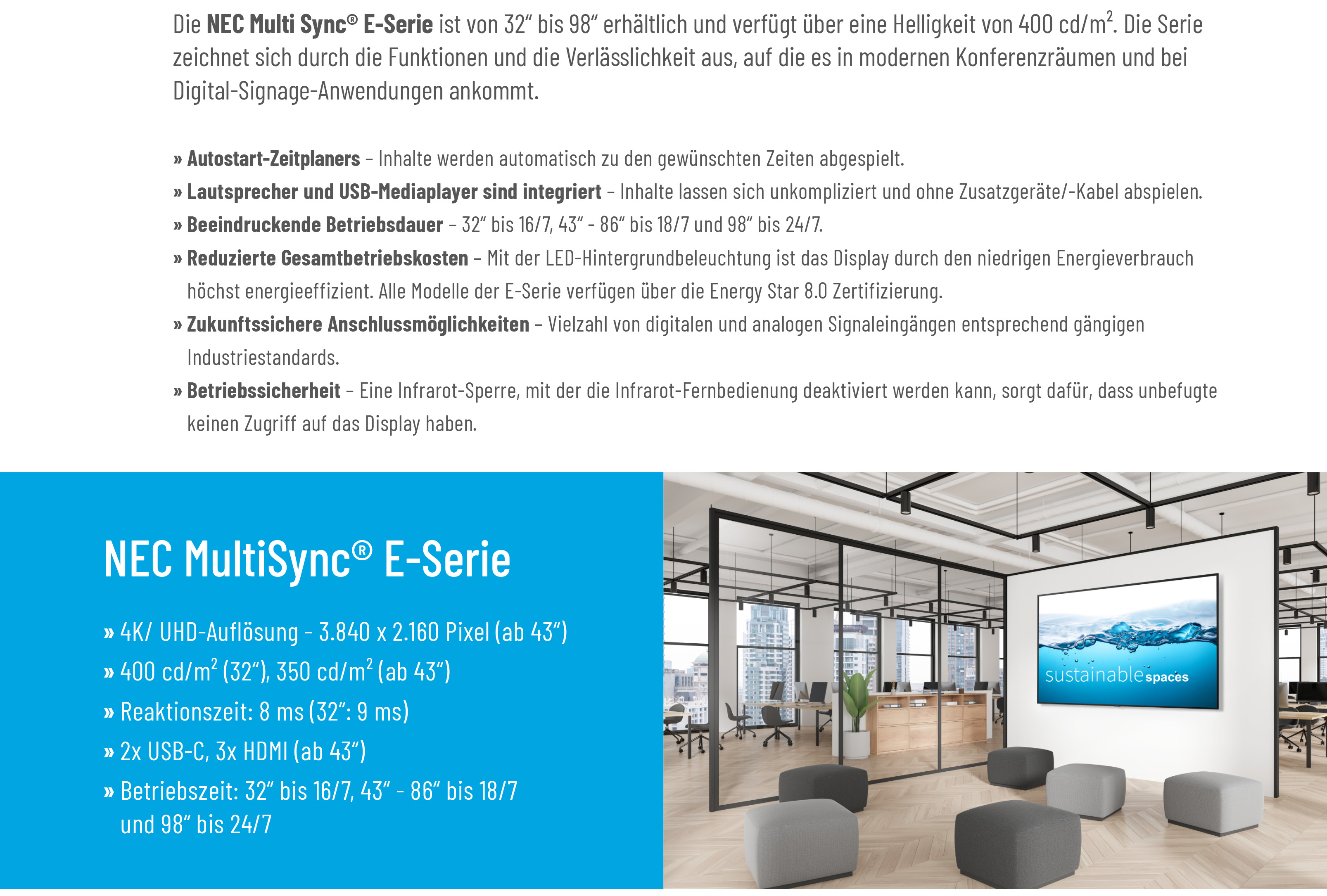 SharpNEC E-Serie Promo Werbung, Plakat, Pflanze