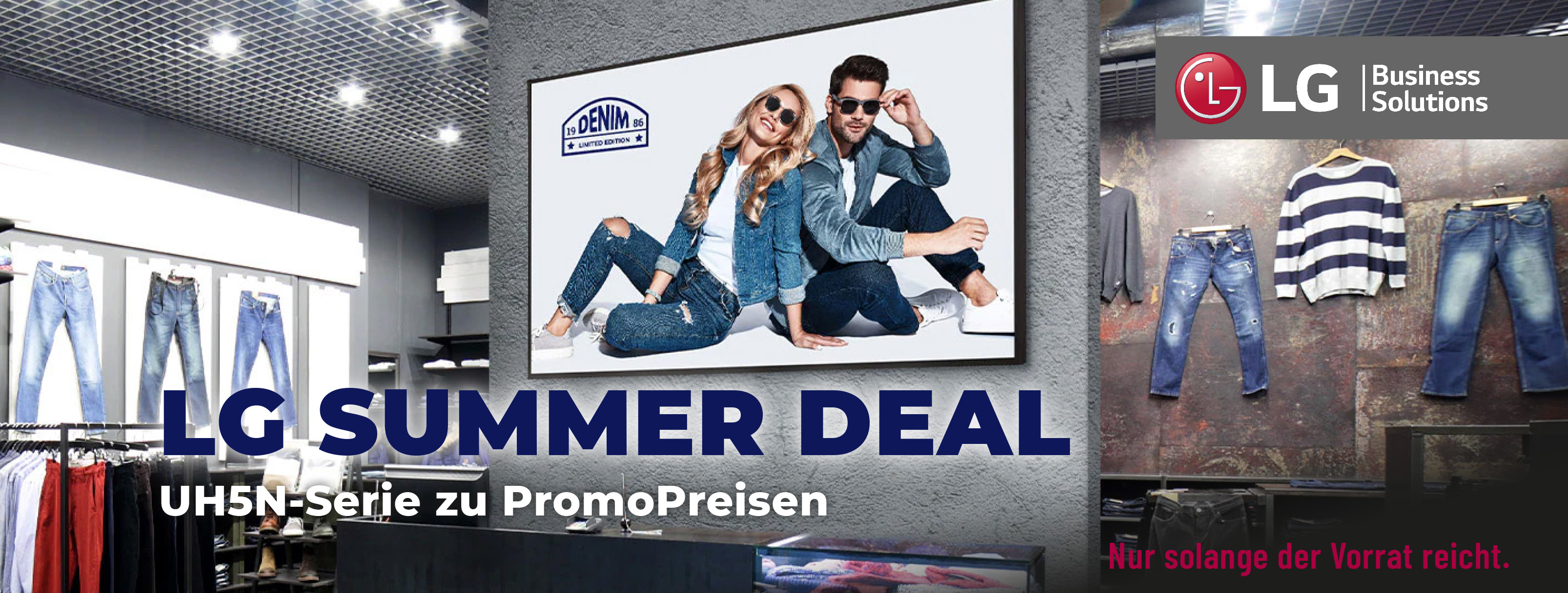 LG UH5N Promo-Header Hosen, Jeans, Werbung, Mann, Person