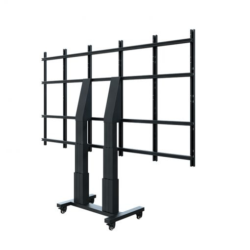 Displayständer, mobil, Metall, schwarz, Rollen