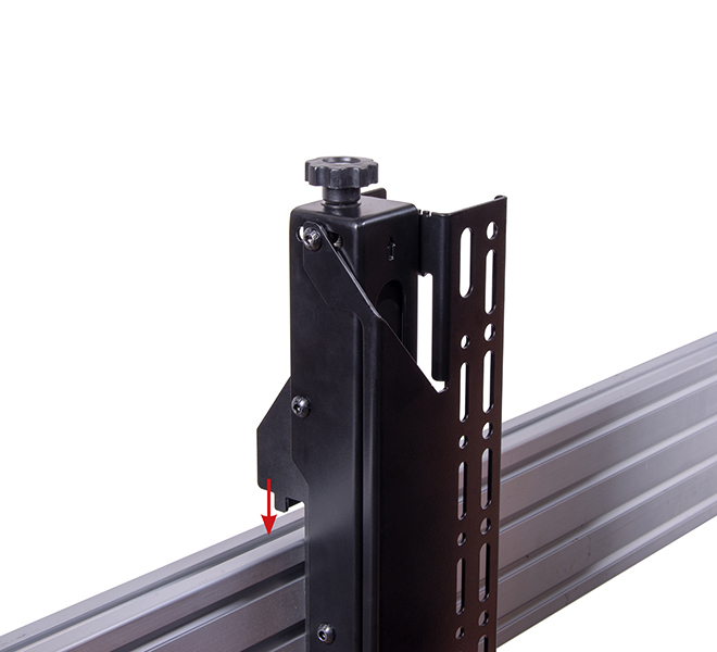 rack, mount, slotted, linear rail, adjustable