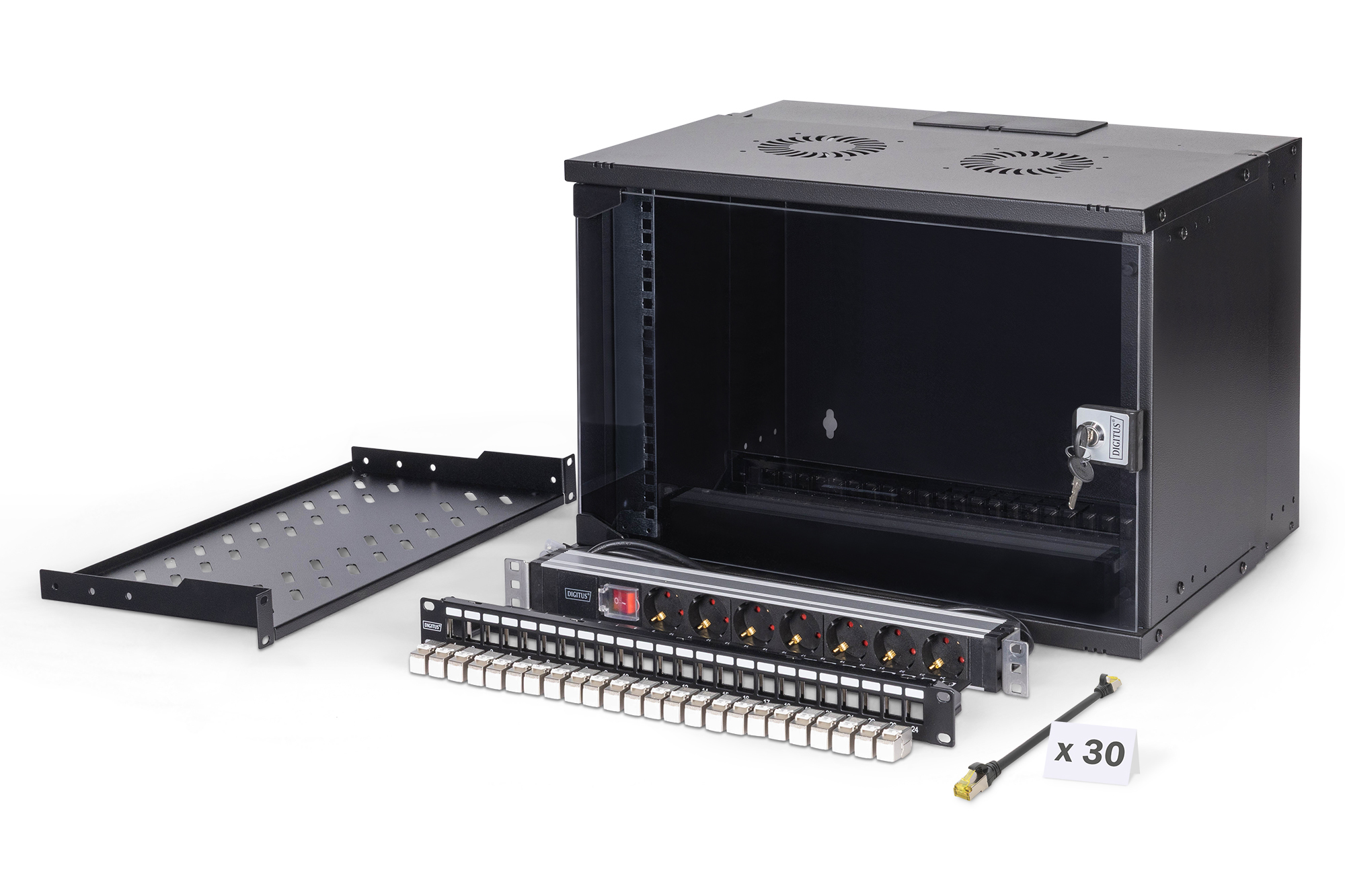 server rack, Rackmount, Steckdosenleiste, Bedienfeld, Netzwerkschrank