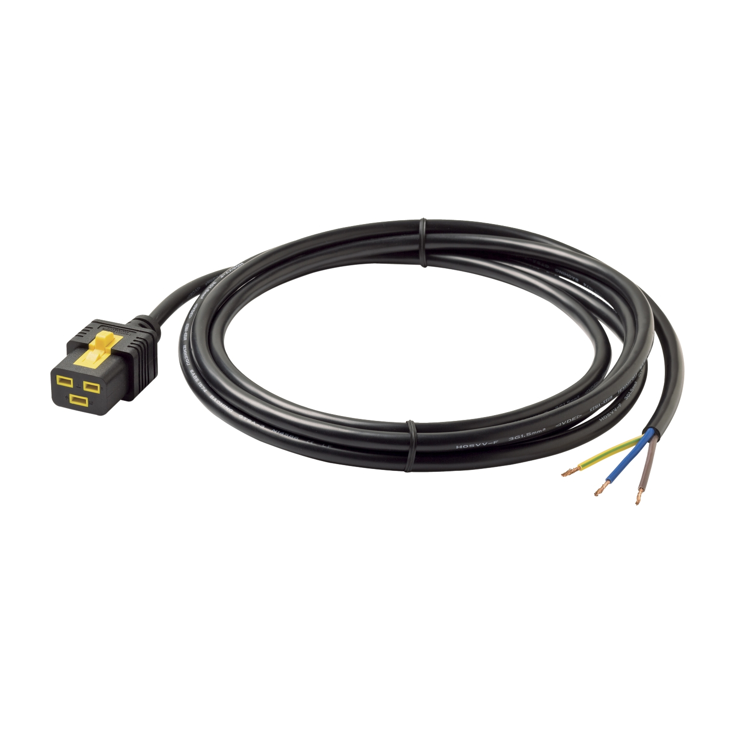 kabel, 10-adrig, stecker, doppelt, pearl