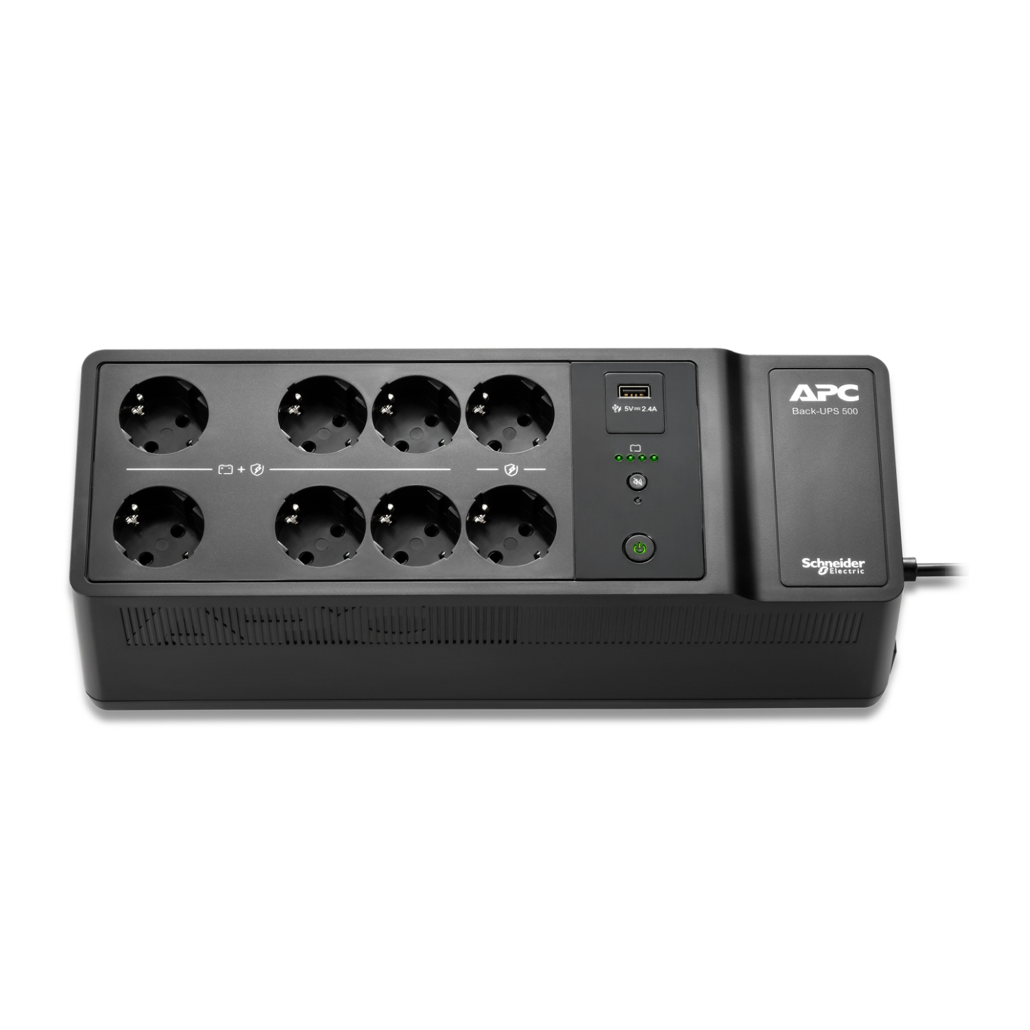 APC BE500G2-GR - APC Back-UPS, 500VA/300W Boden-/Wandmontage, 230V, 8x CEE 7/3 Schuko, USB Typ A APC BE500G2-GR - APC Back-UPS, 500VA/300W Boden-/Wandmontage, 230V, 8x CEE 7/3 Schuko, USB Typ A