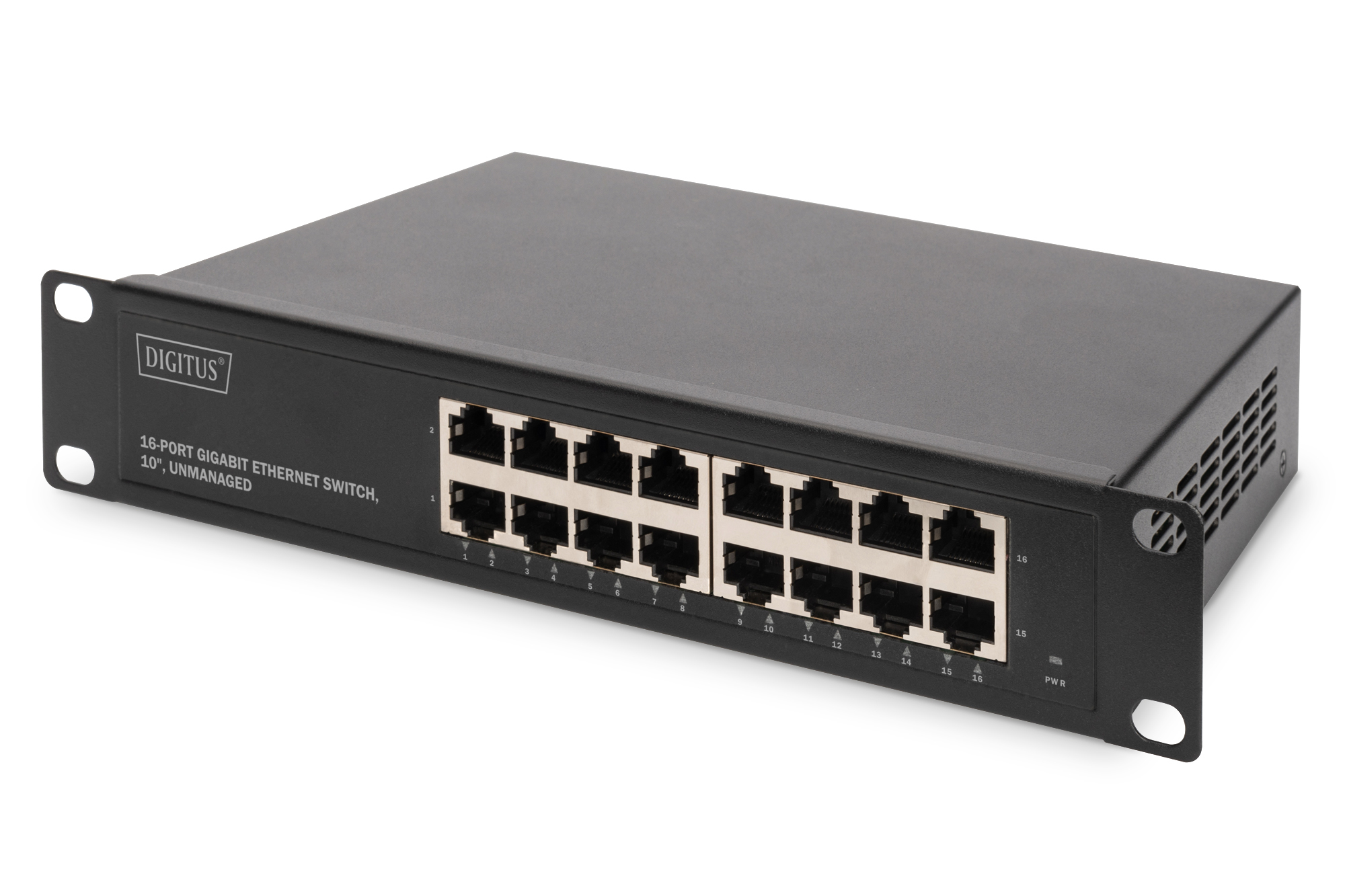 16-Port-Switch, Gigabit-Ethernet, Rackmount, Unmanaged, RJ45-Ports