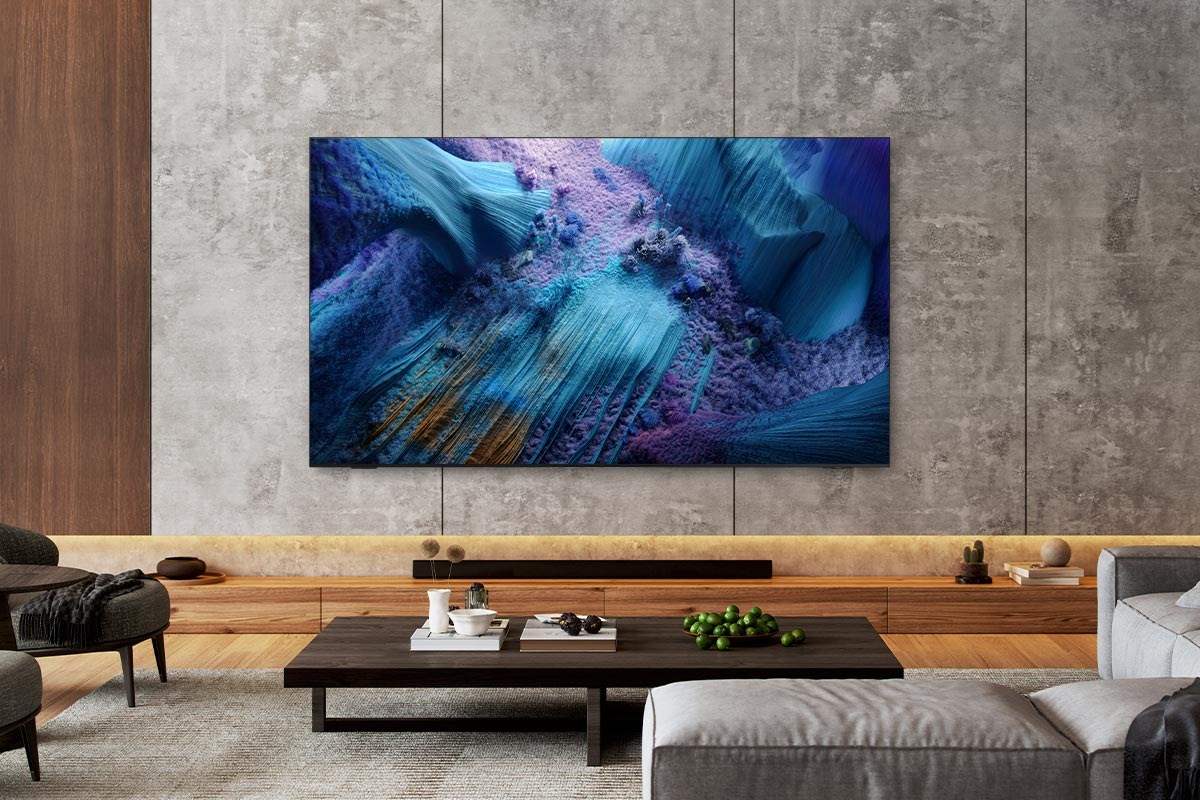 Samsung TV GQ85QN990F  85" TV  (2025´er Modell) Drinnen, Innenarchitektur, Kunst, Malerei
