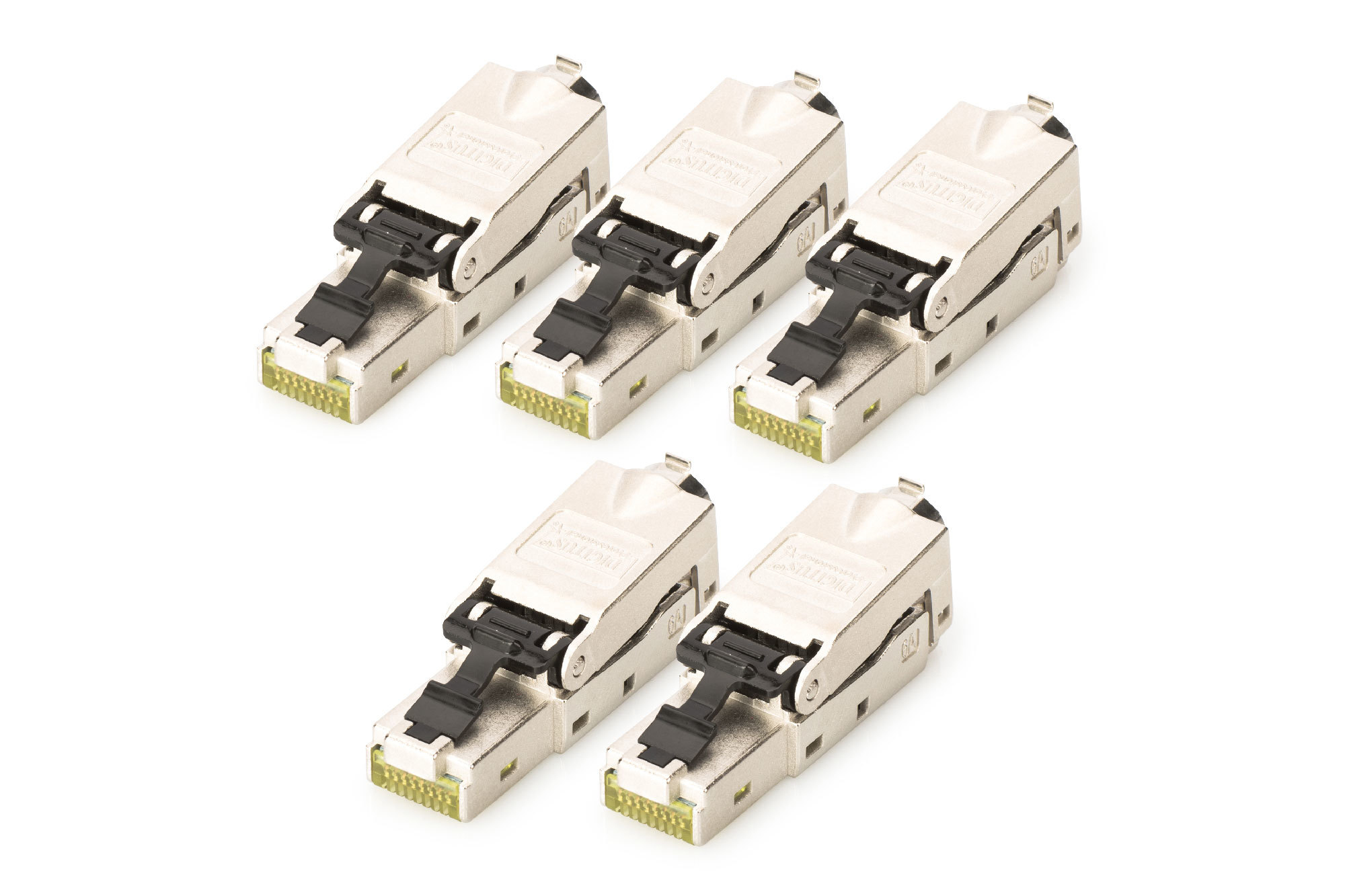 DIGITUS DN-93631-5 CAT 6A Feldstecker, STP mit Staubschutzkappe, Knickschutz - 5 Stk. DIGITUS DN-93631-5 CAT 6A Feldstecker, STP mit Staubschutzkappe, Knickschutz - 5 Stk.