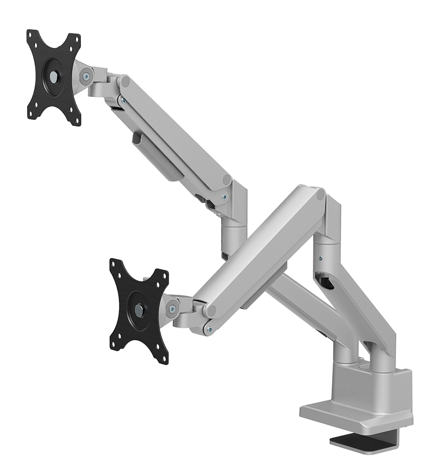 Neomounts S Tischhalterung duo 100x100 9kg/17-32"/silber/voll beweglich
