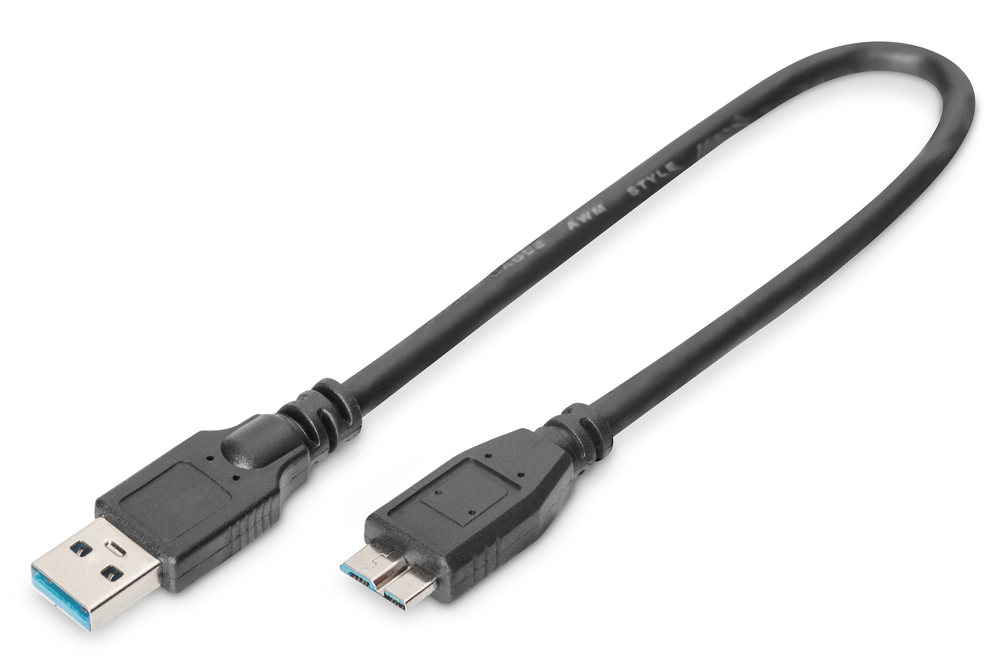 DIGITUS AK-300117-003-S USB 3.0 Anschlusskabel, USB A - Micro USB B St/St, 0.25m