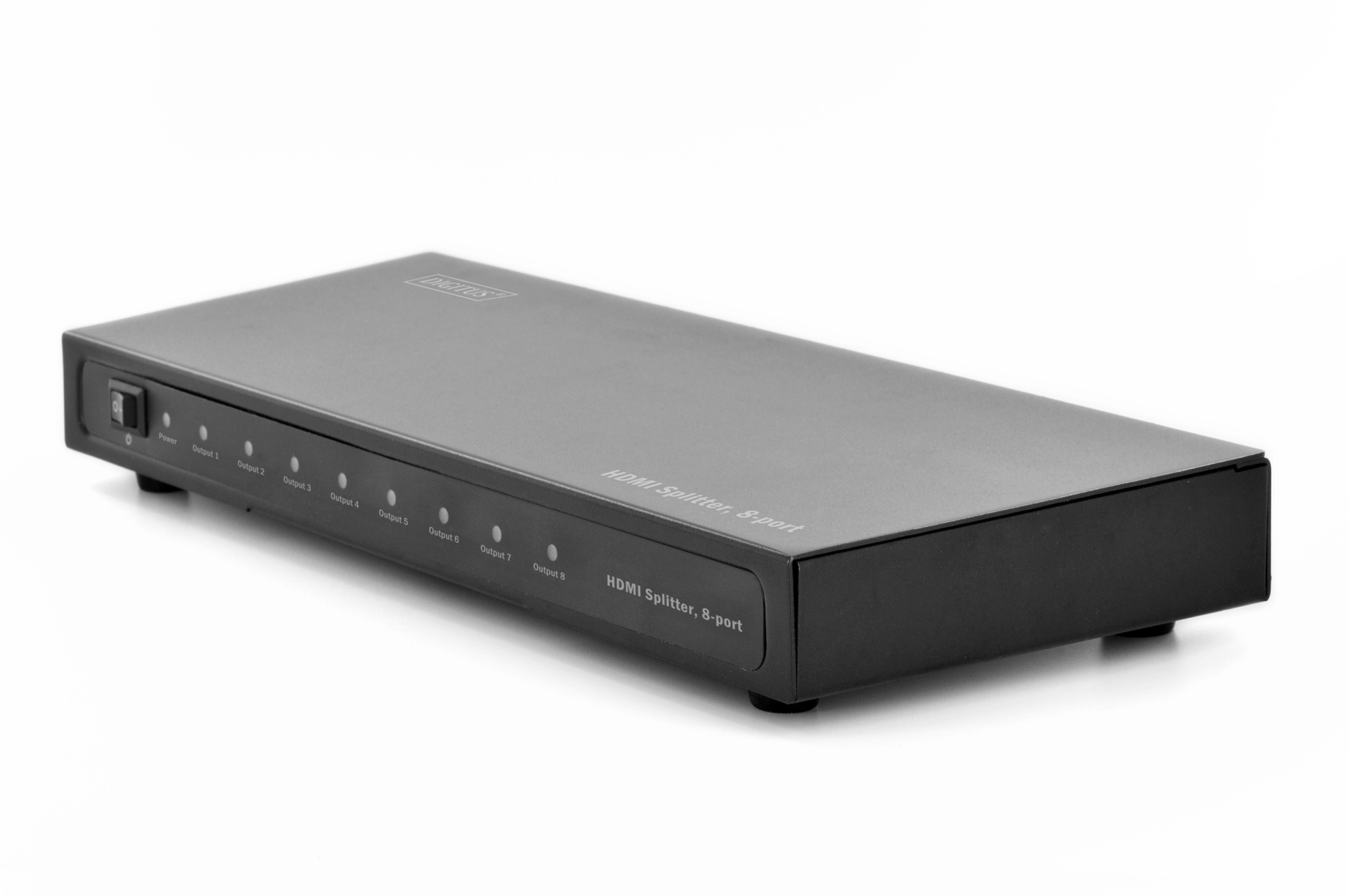 HDMI-Splitter, 8-Port, Rackmontage, Schwarz, Vorderseite-Panel