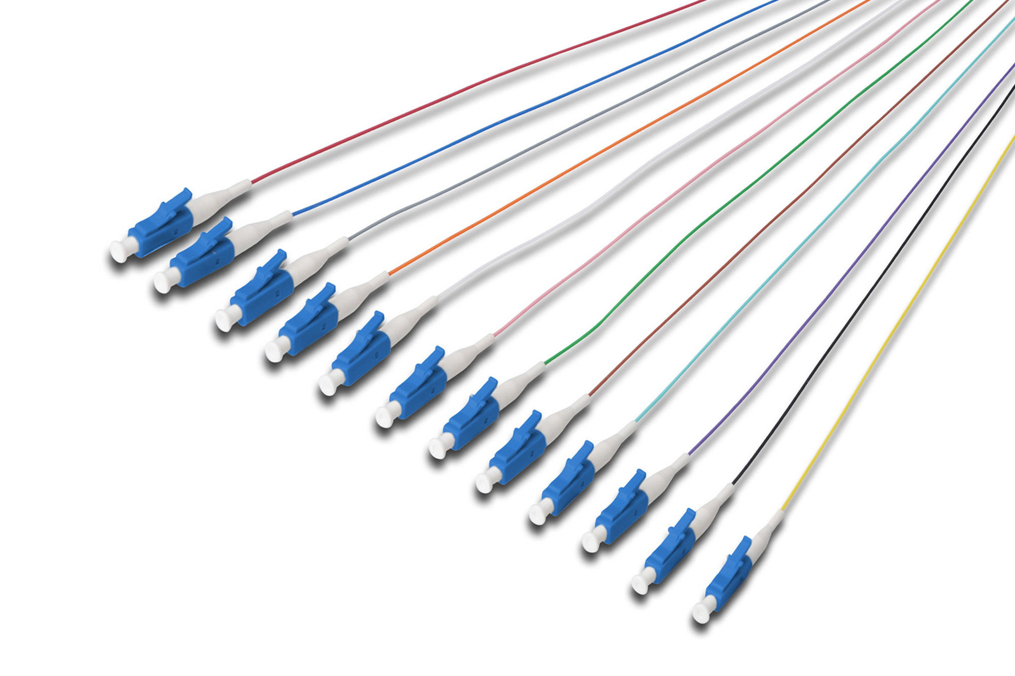 Fibre-Glas-Kabel, Kabel mit Anschlüssen, Mehrfarbiges Kabel, Glasfaser-Verbinder, Faserkabel-Bundle