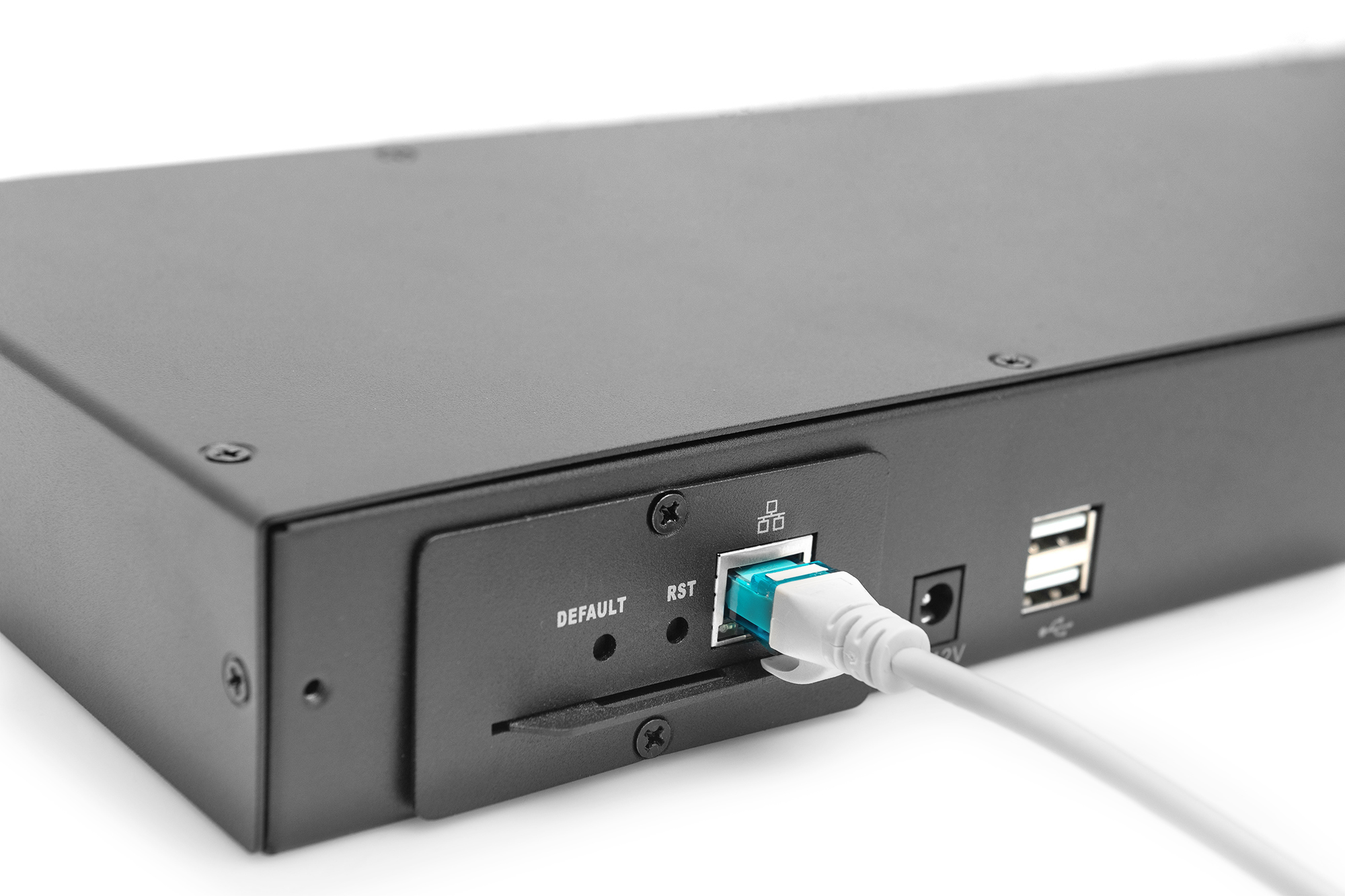 Netzwerk-Adapter, USB-Ports, RJ45, Kabelanschluss, Gehäuse
