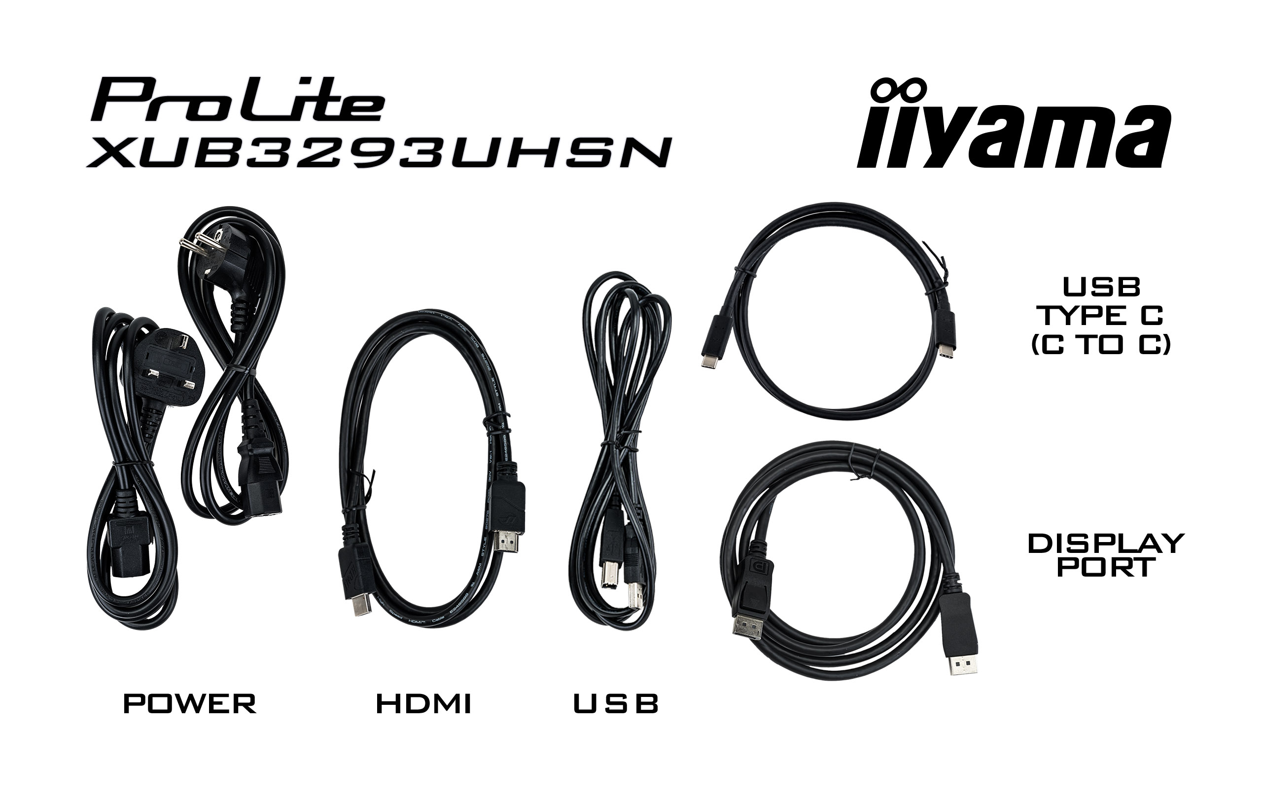 IIYAMA Monitor XUB3293UHSN-B5 Adapter, Elektronik