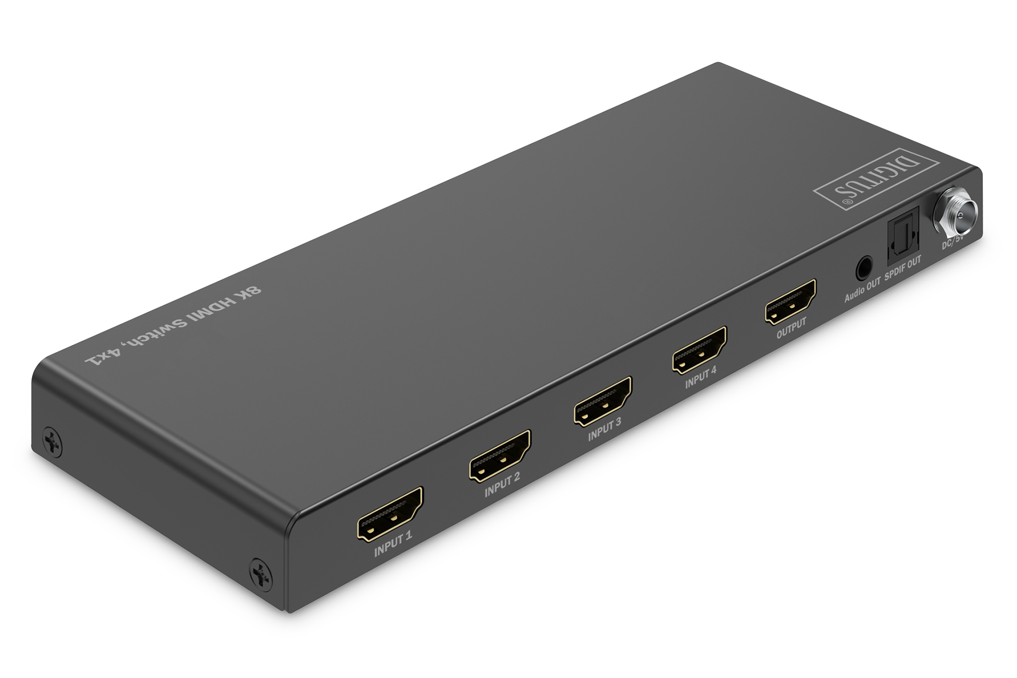 DIGITUS DS-55335, 4x1 HDMI Switch, 8K/60Hz (4:4:4), Toslink, Stereo, EDID Control Elektronik, Hardware, Nabe, Handy, Telefon