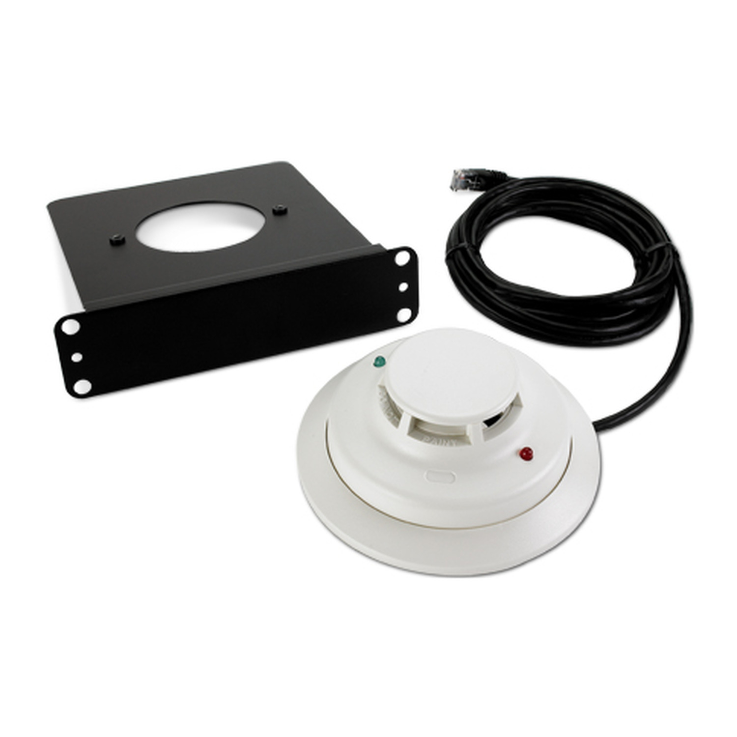Rauchmelder, runder Sensor, Brandmelder, verkabelt, Montagehalterung