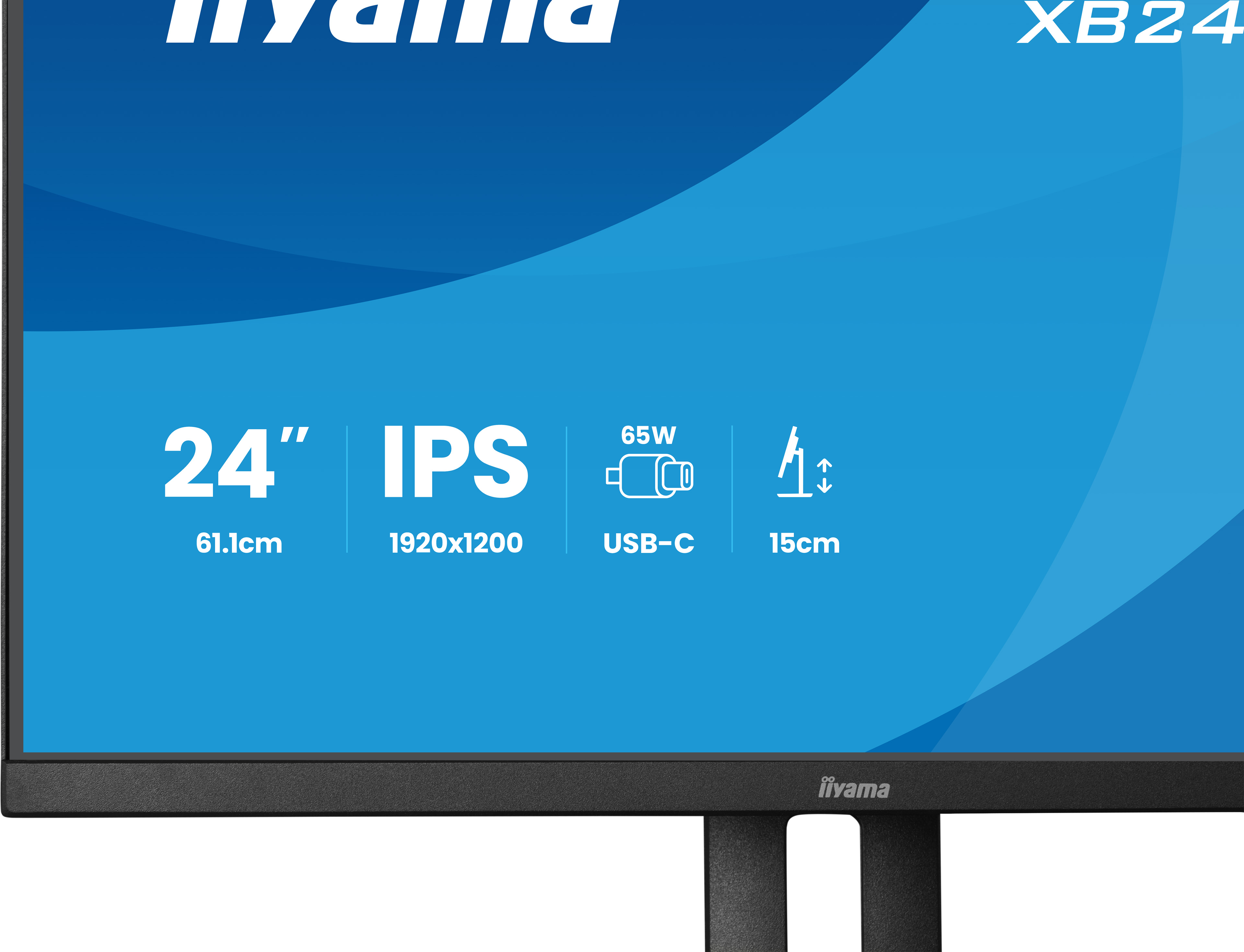 24 Zoll, IPS, 1920x1200, USB-C, Monitorständer