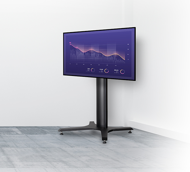 B-TECH MODE-AL - Premium Freestanding Single Screen UC Stand - (VESA 600 x 400) - 1.4m BT8705/B