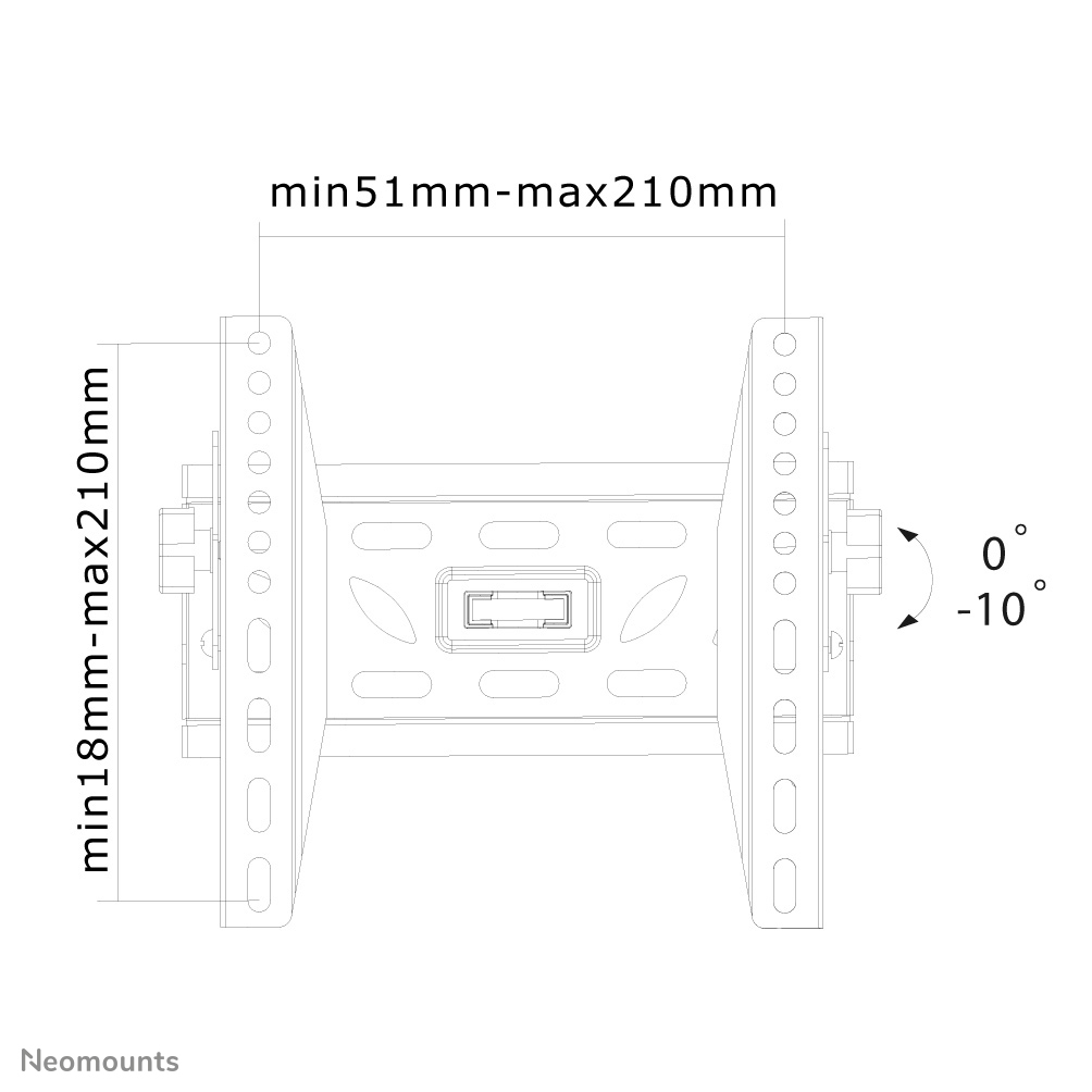 Neomounts Monitor-Wandhalterung - 55,9 cm (22 Zoll) - 101,6 cm (40 Zoll) - 100 x 100 mm - 200 x 200 mm - 0 - 10 Grad  - Schwarz