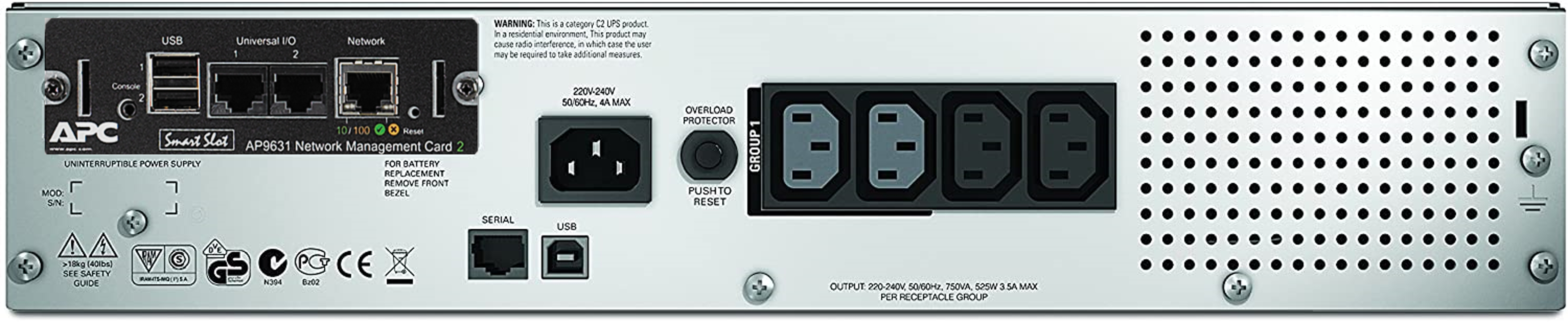 APC SMT750RMI2UNC - Smart-UPS 750VA LCD RM 2U 230V mit Network Card APC SMT750RMI2UNC - Smart-UPS 750VA LCD RM 2U 230V mit Network Card