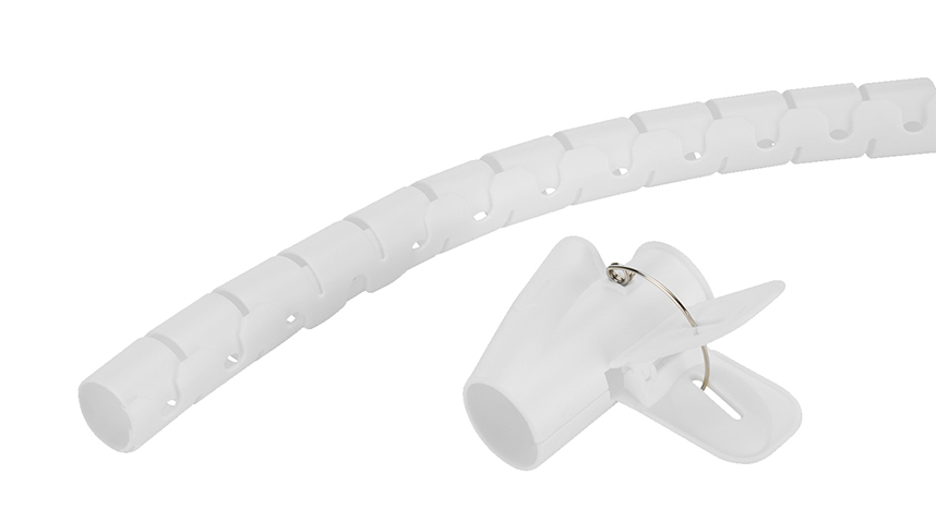 flexible hose, tubing, clip, white, connector
