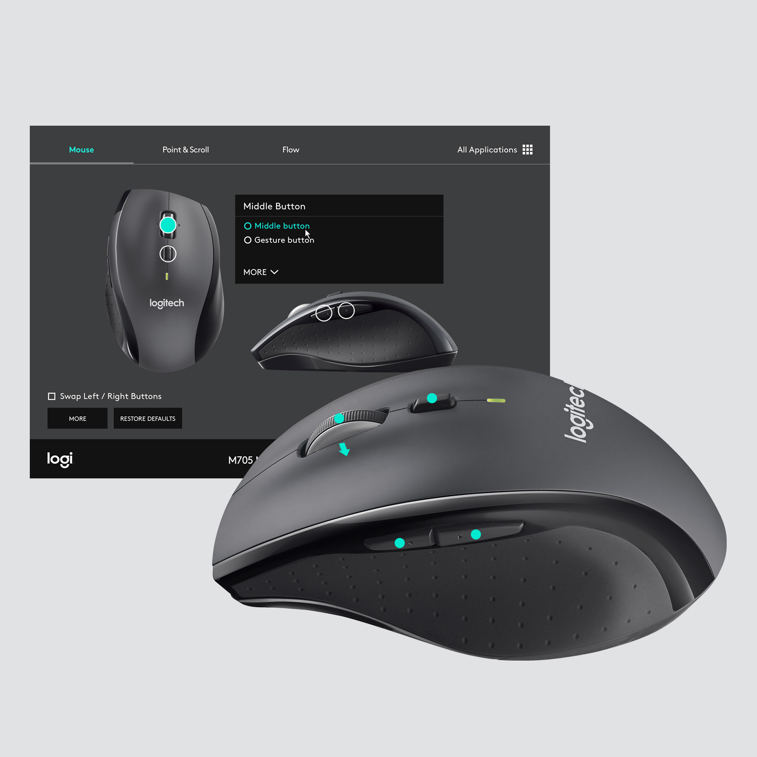 Logitech Maus M705 Marathon, schwarz