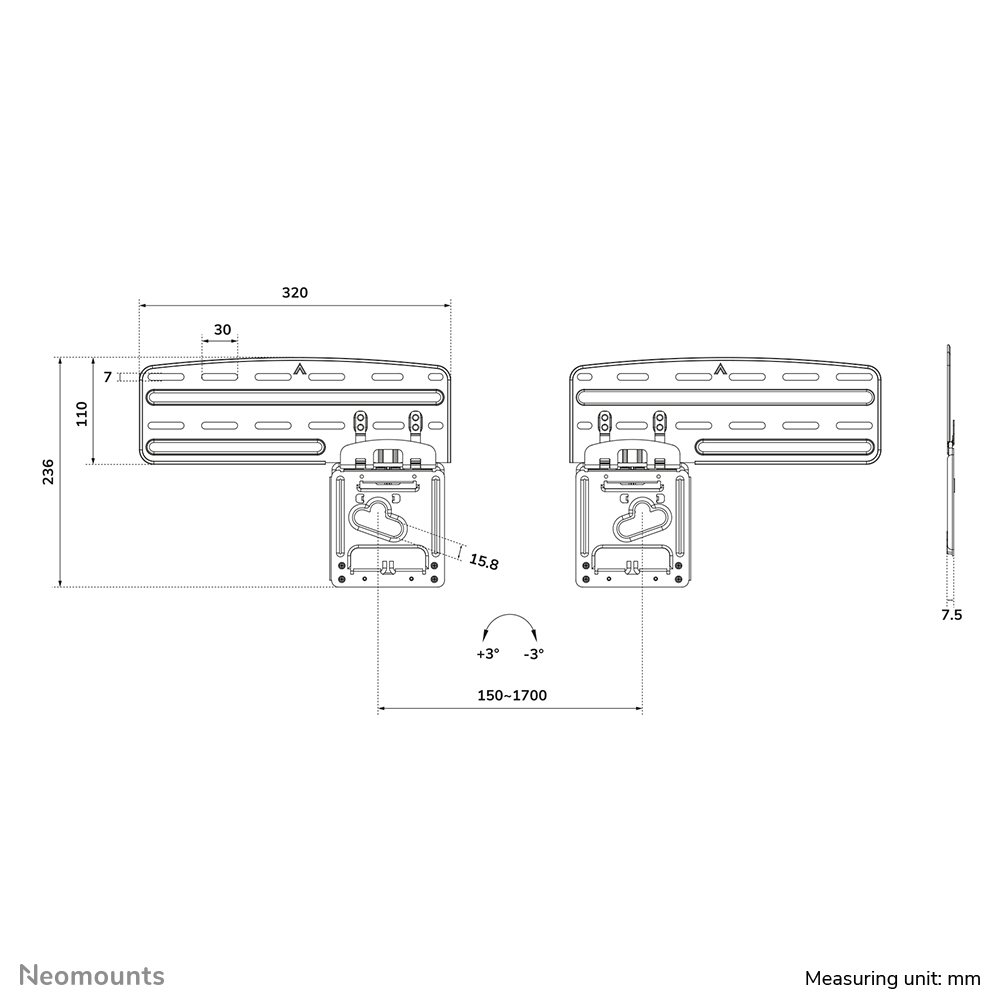 Neomounts TV-Wandhalterung fest VESA 1200x800 speziell SAMSUNG WL30-265BL1