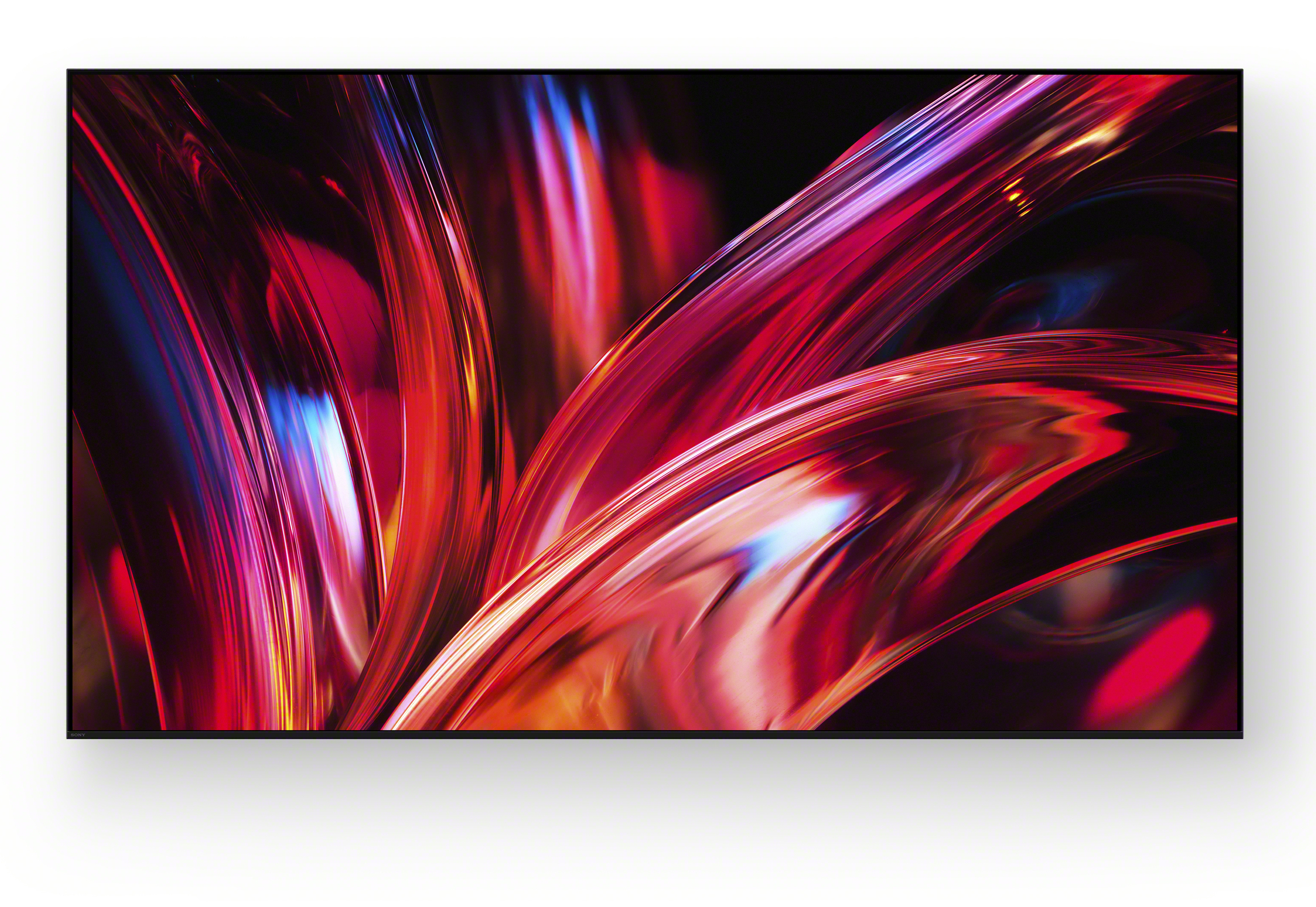 fernseher, 4K, oled, flachbildschirm, abstrakt rot