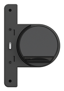 runder knop, Wandplatte, Montageplatte, USB-C-Anschluss, schwarz